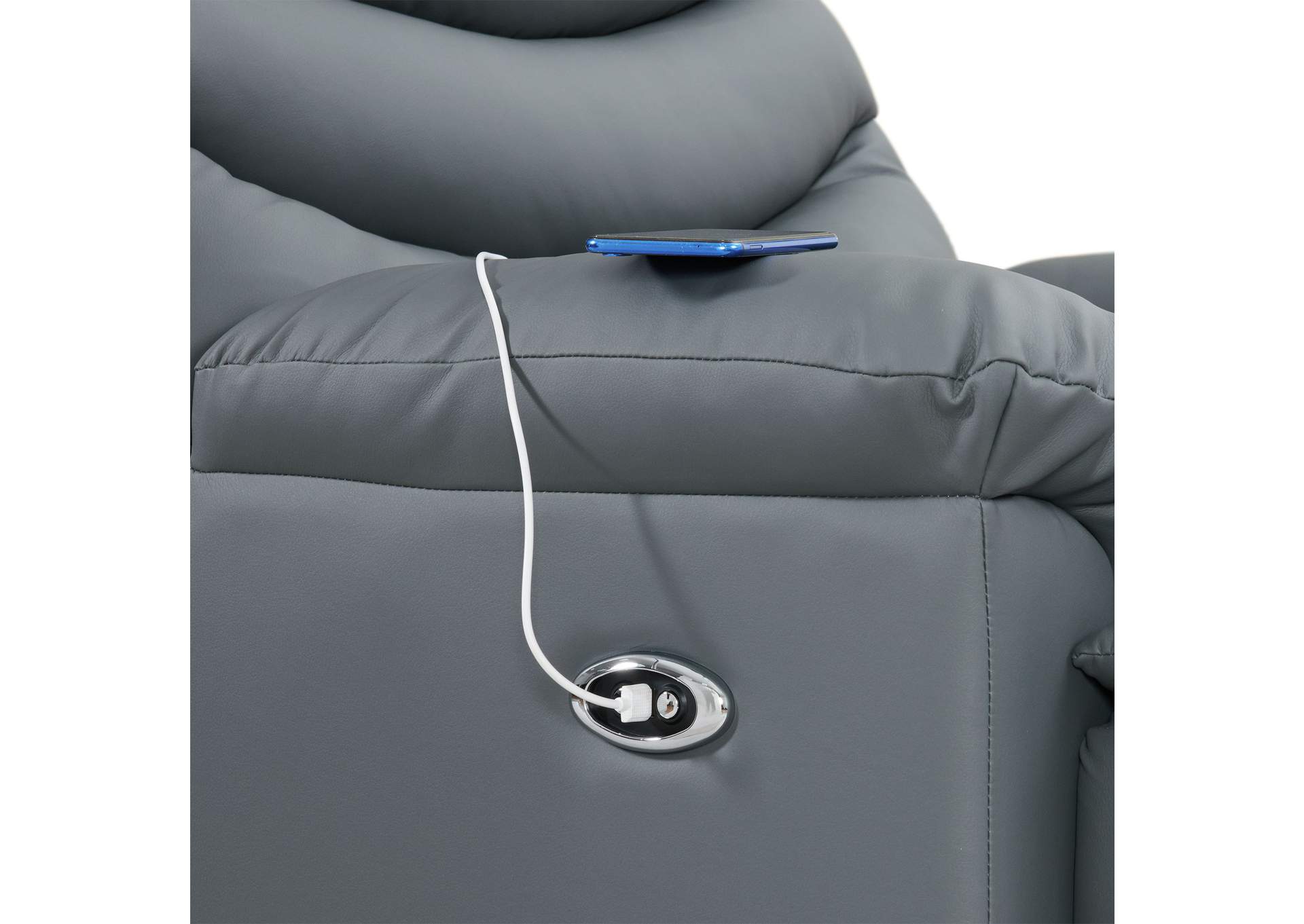 Palmdale 91491 Power Recliner Pu Grey A,Elements