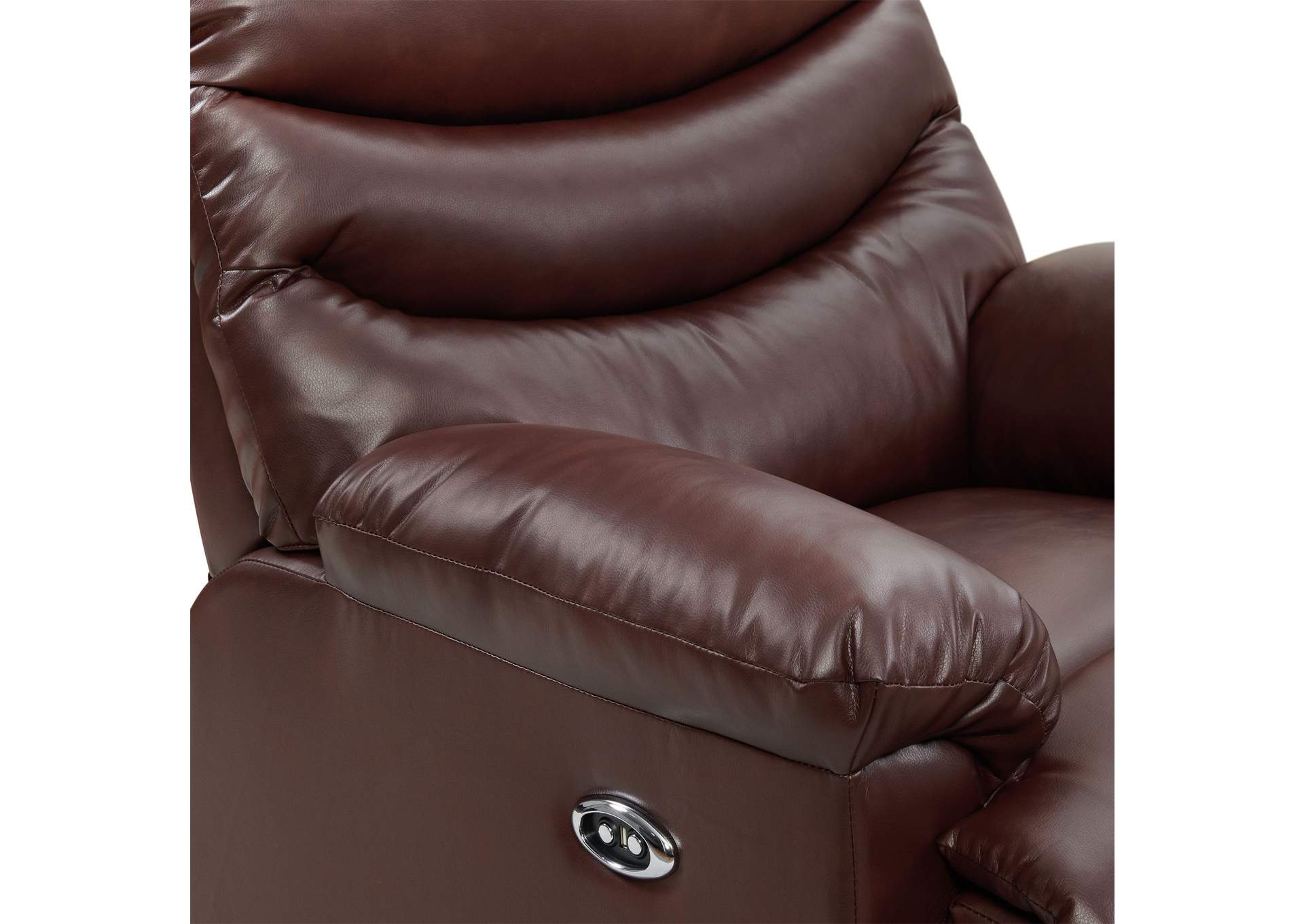 Palmdale 91491 Power Recliner Pu Red - Brown A,Elements