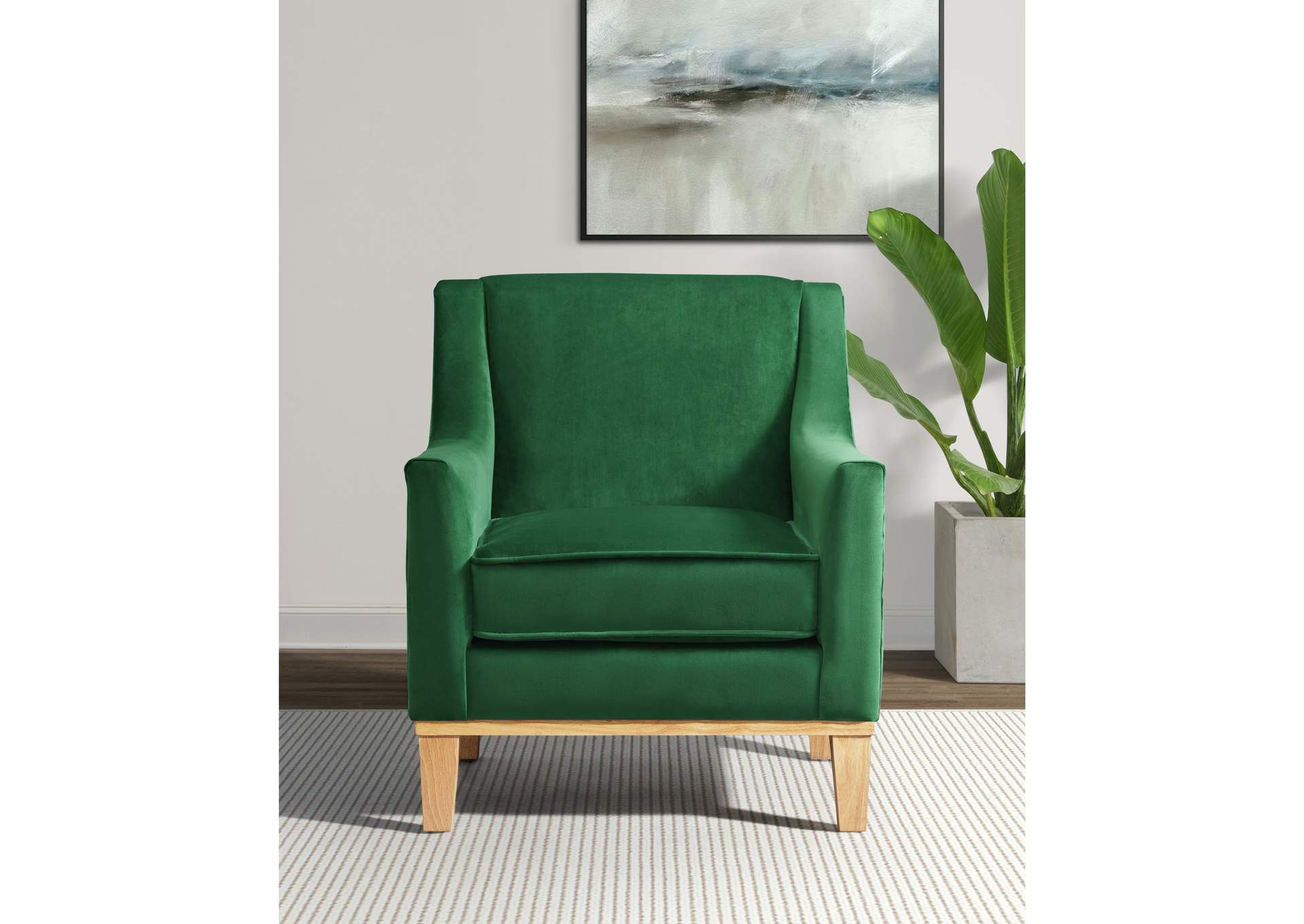 Palmer Chair Blond Ash Distressed Wood Royale Kelly Green 3A,Elements