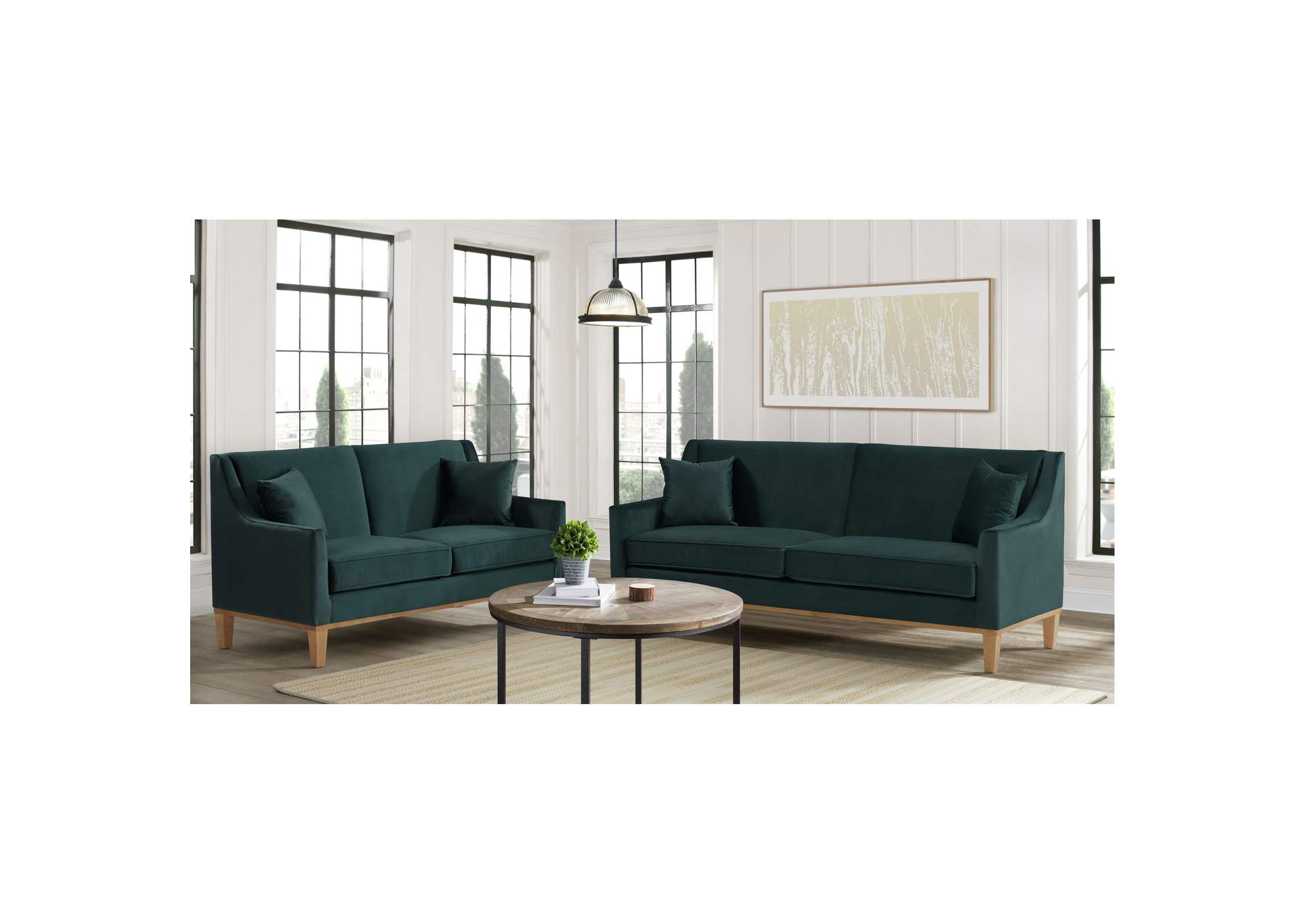 Palmer Loveseat Blond Ash Distressed Wood Royale Peacock,Elements