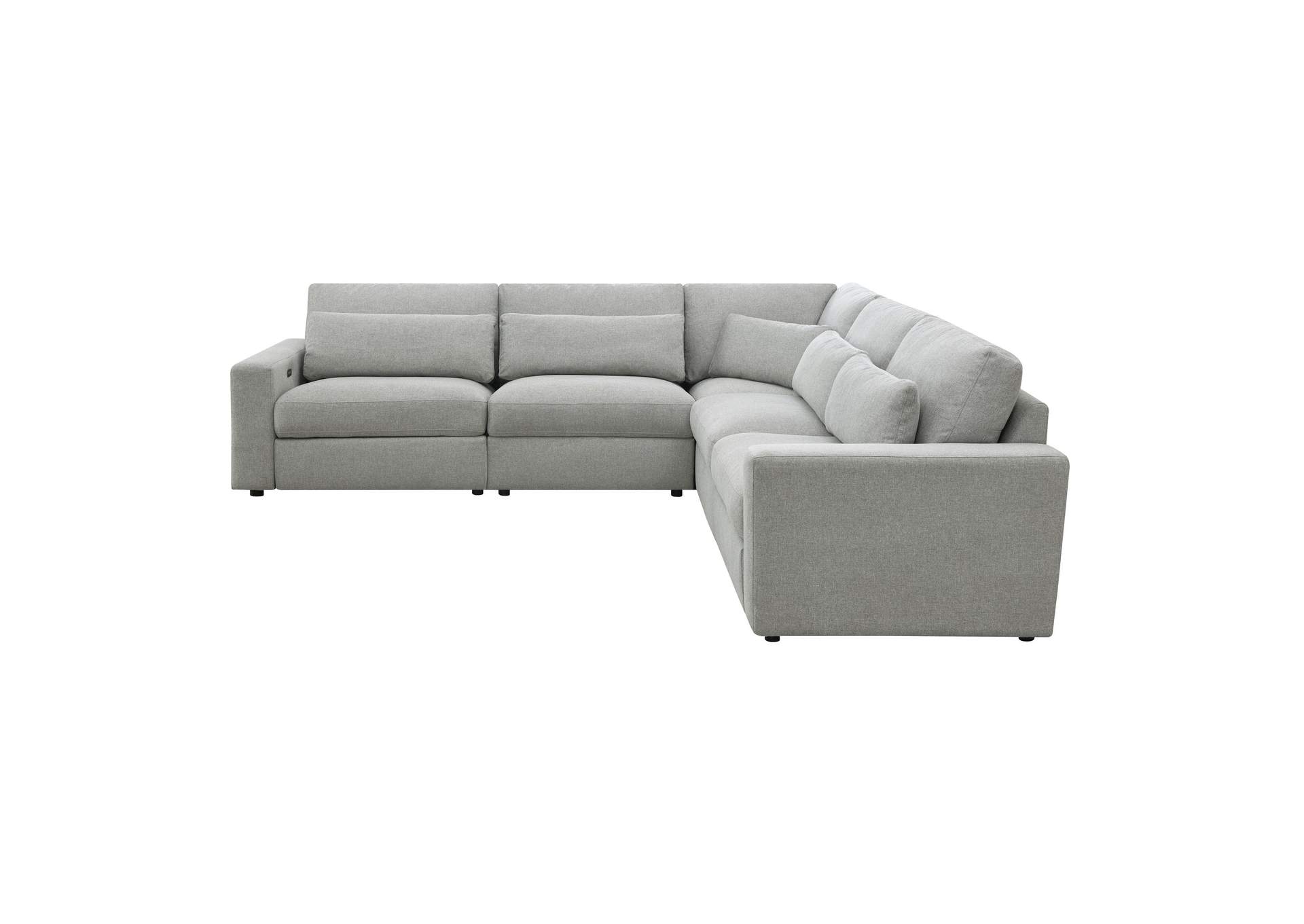 Palos Verdes Sectional Left Hand Facing Power Recliner In Rodeo Grey,Elements