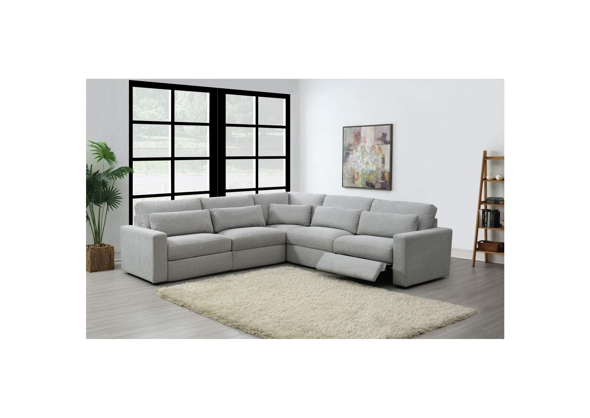 Palos Verdes Sectional Left Hand Facing Power Recliner In Rodeo Grey,Elements