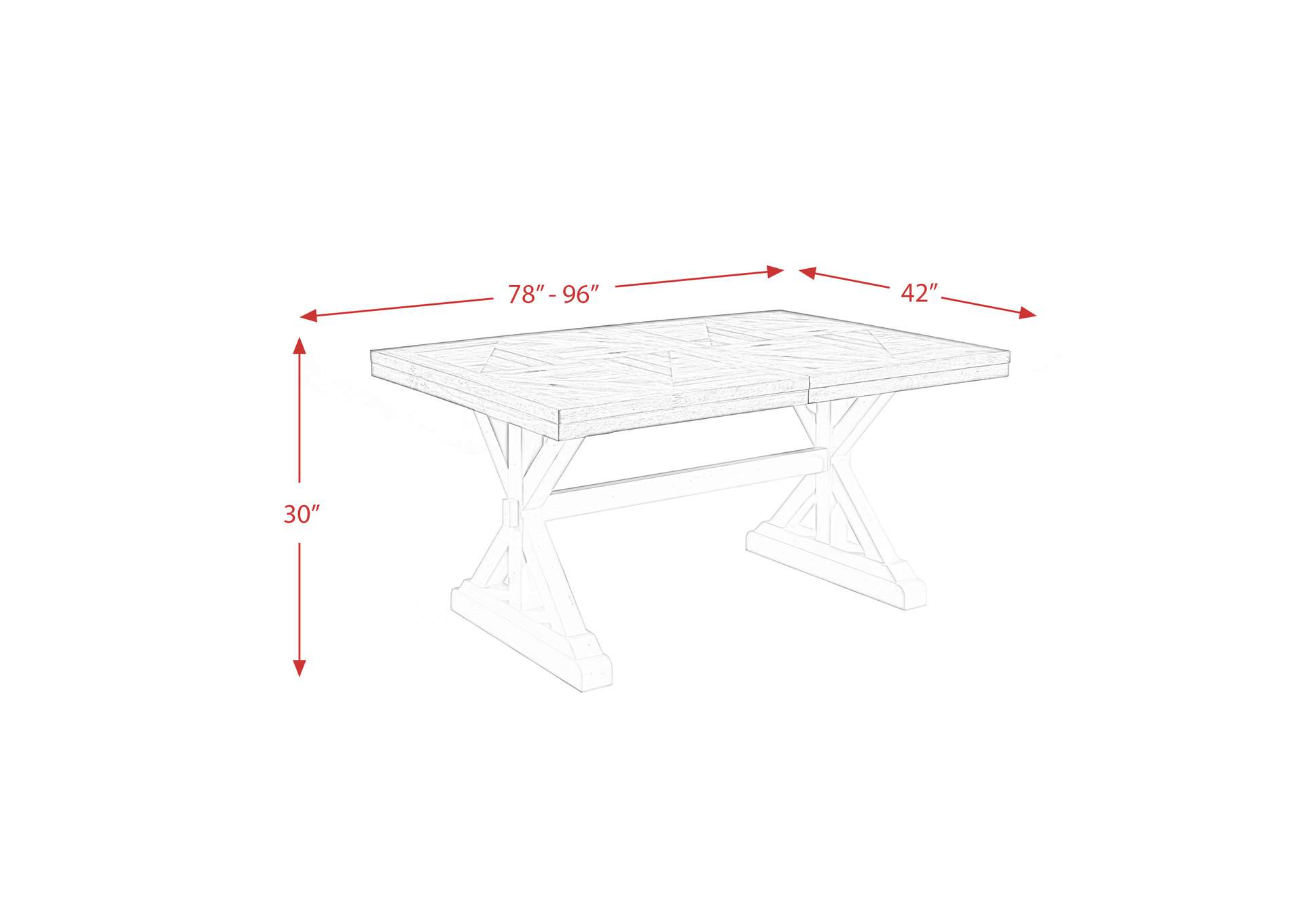 Park Creek Rectangle Standard Height Dining Table,Elements