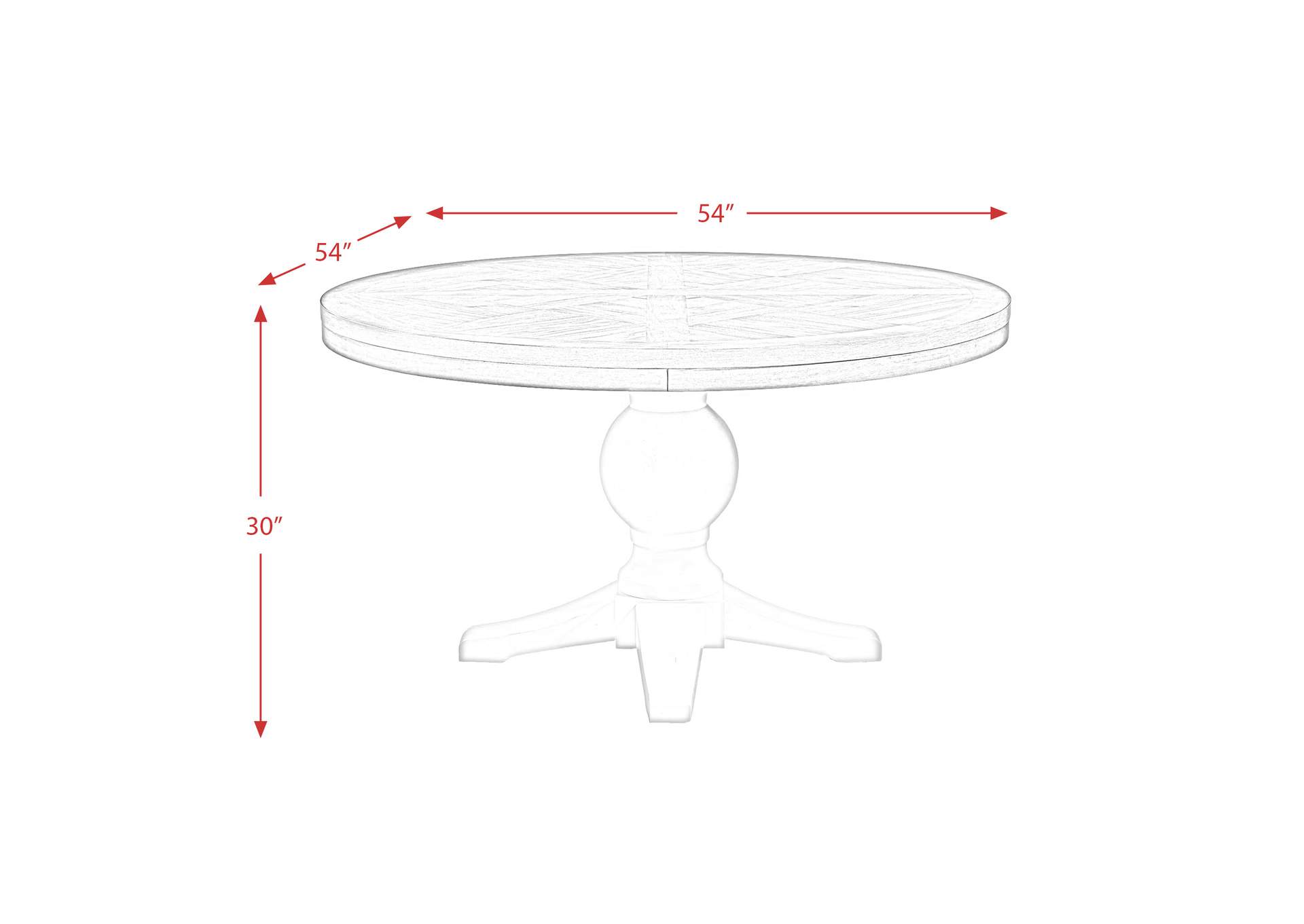 Park Creek Round Standard Height Dining Table,Elements