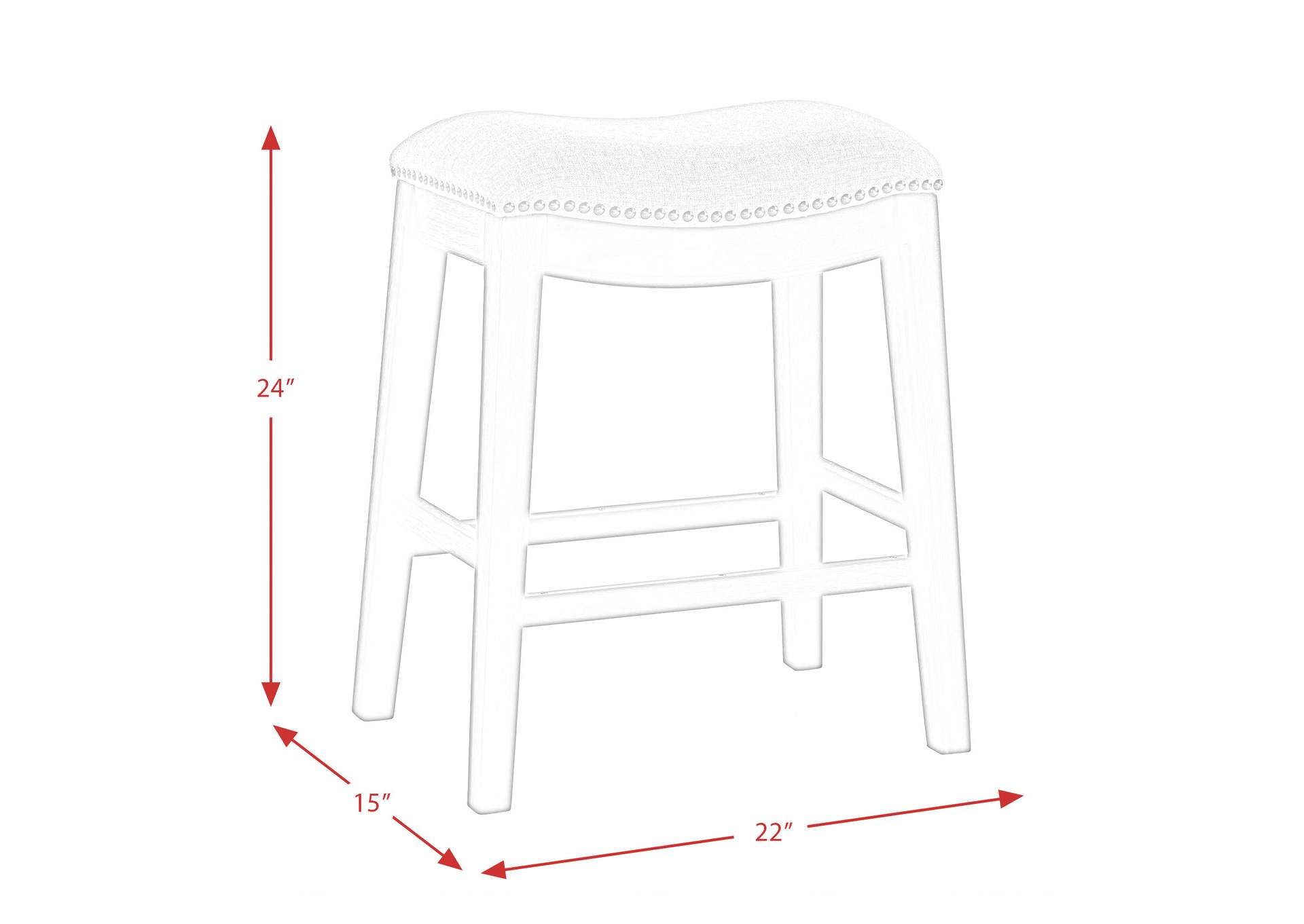 Parkside 24 Counter Stool - Linen - Dark Wash,Elements