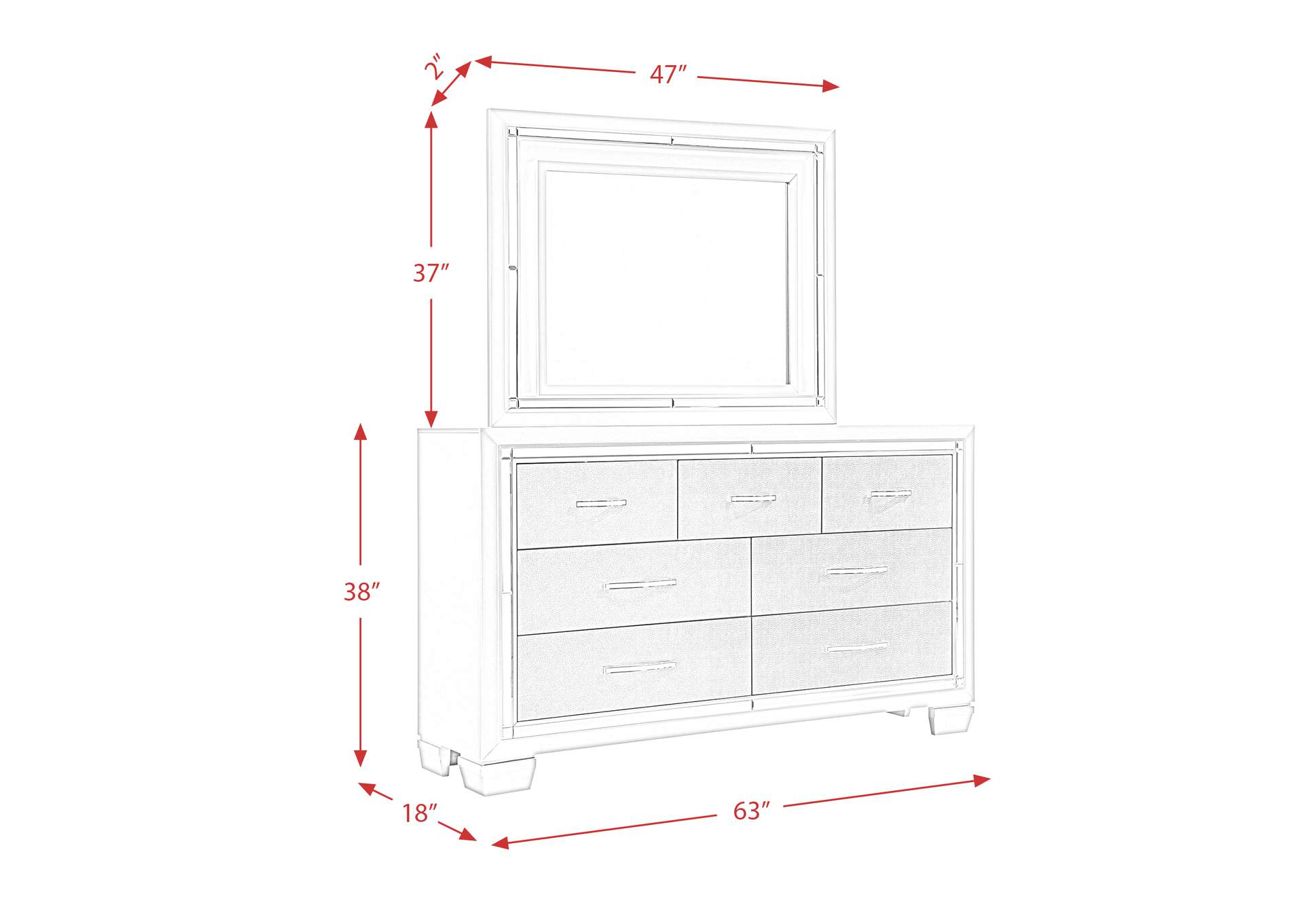 Platinum Dressermirror Set,Elements