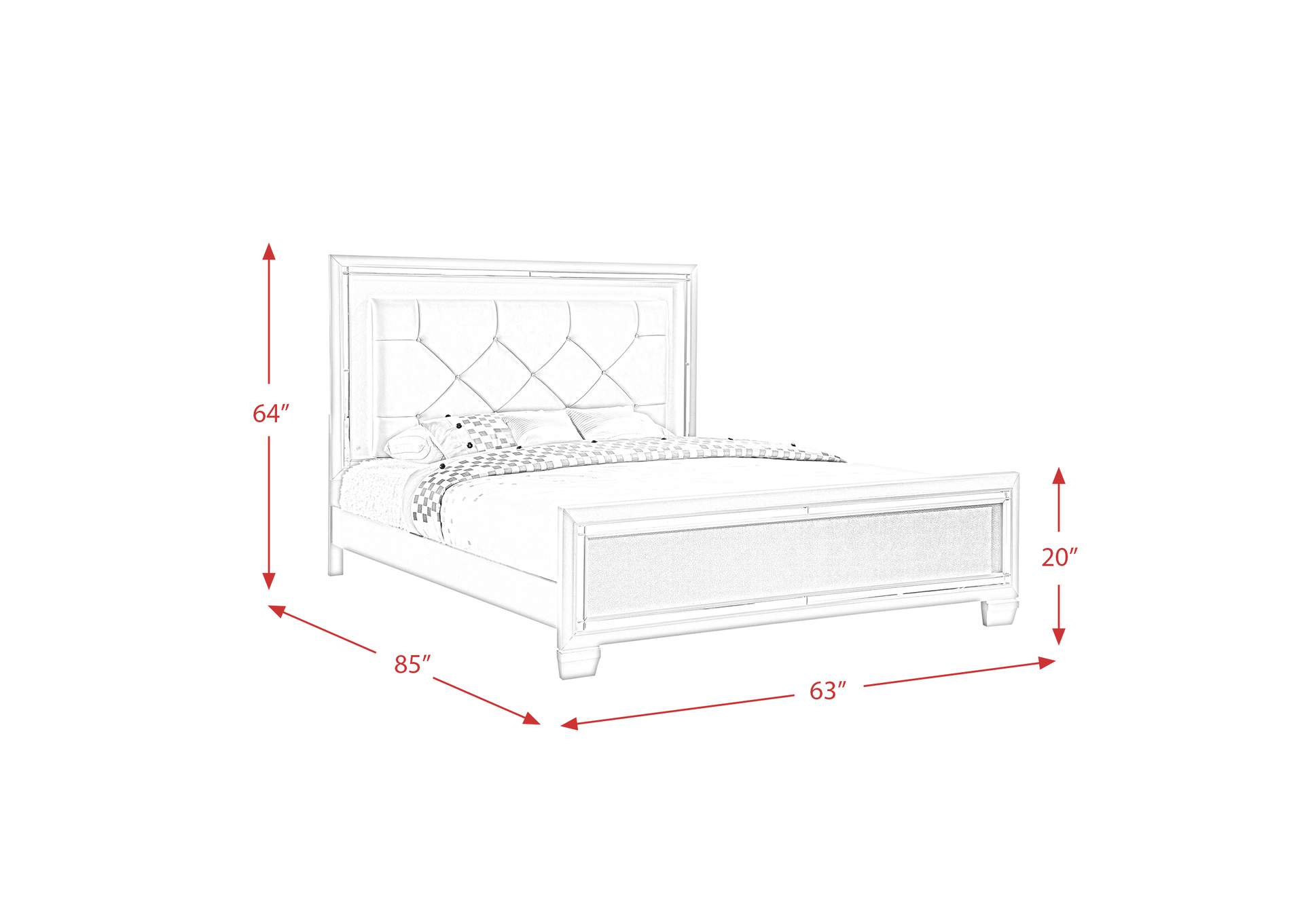 Platinum Queen Panel Bed,Elements