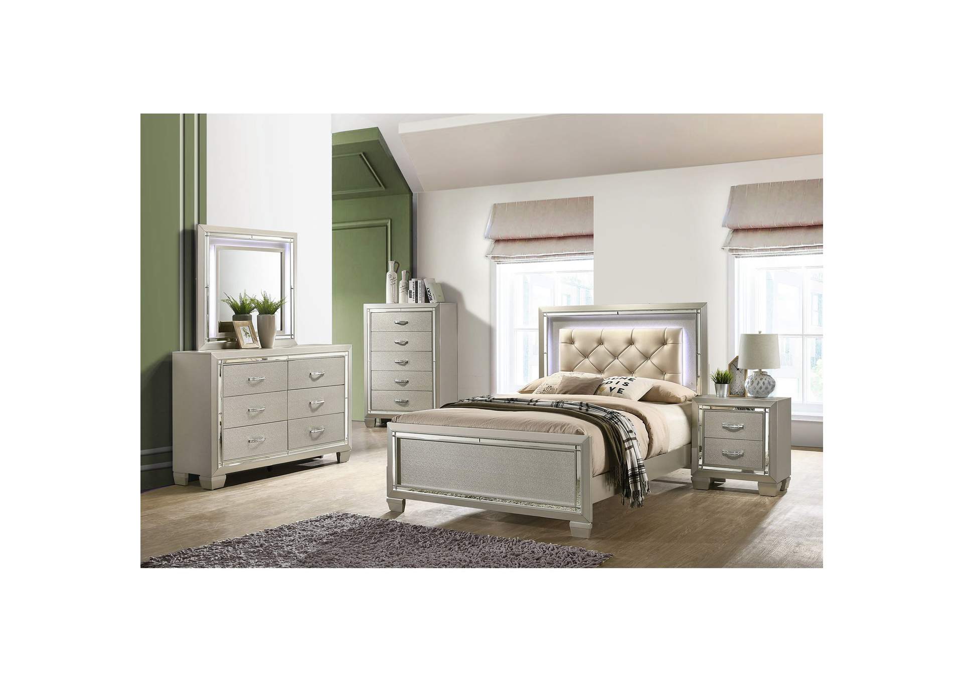 Platinum Youth Full Platform 6 Piece Bedroom Set,Elements