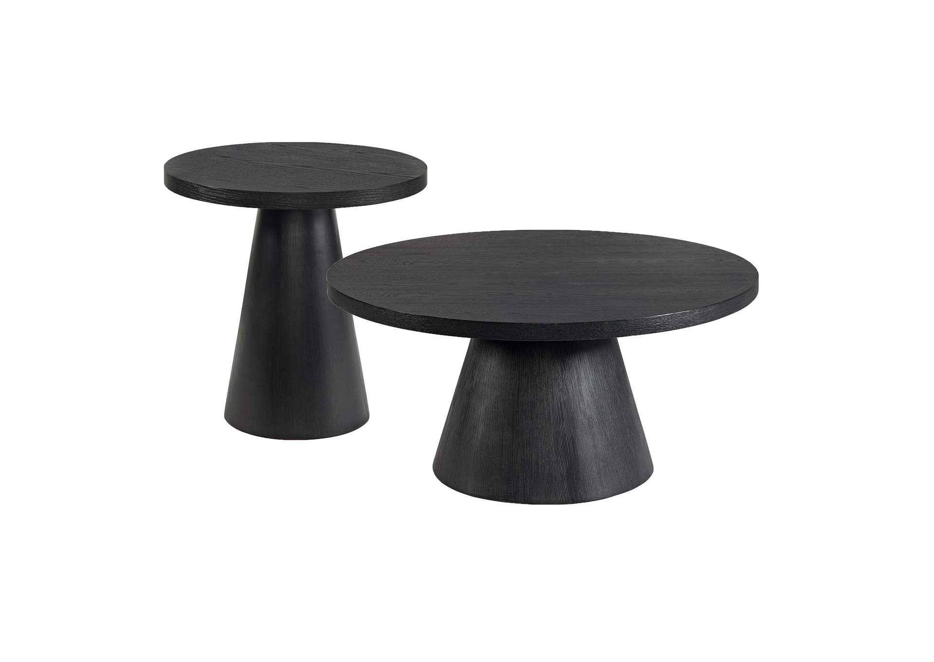 Portland 2 Piece Occasional Table Set In Black - Coffee Table End Table,Elements