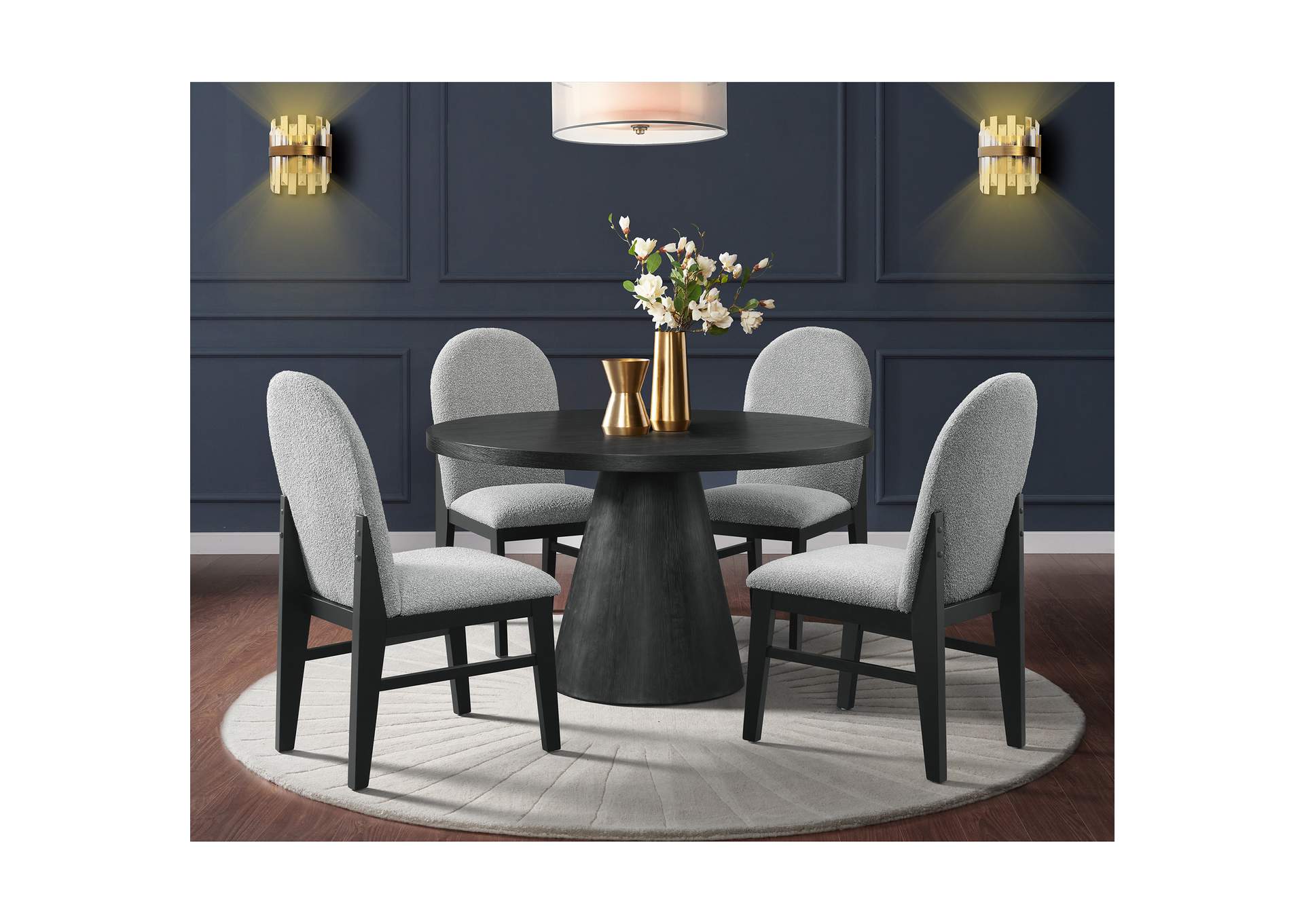 Portland Round Dining Table In Black,Elements