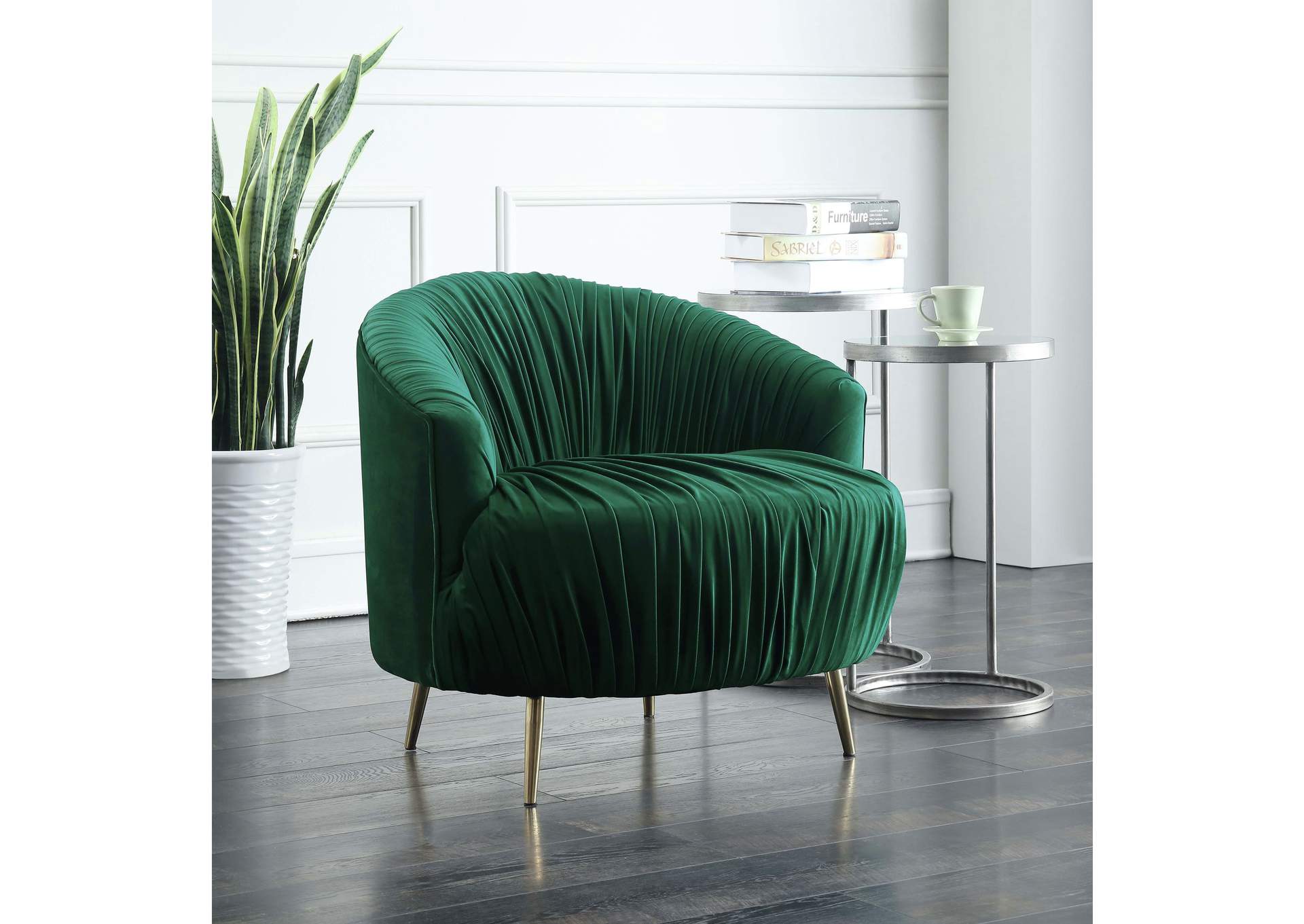 Princeton 16067 Chair With Gold Leg Broadway Emerald,Elements