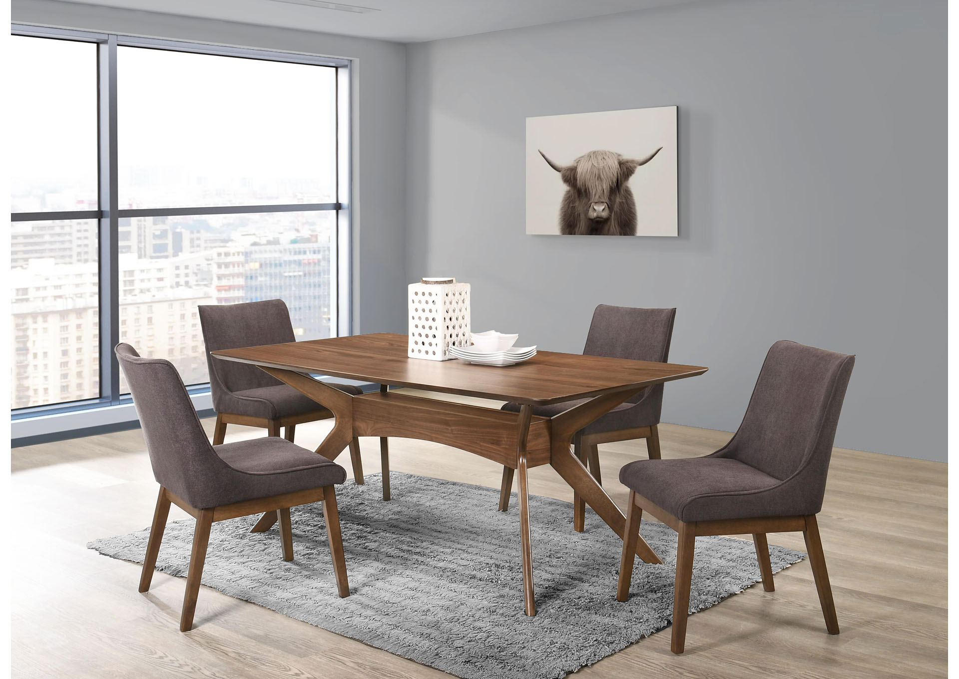 Razor 5 Piece Dining Set - Table And Four Arm Chairs,Elements
