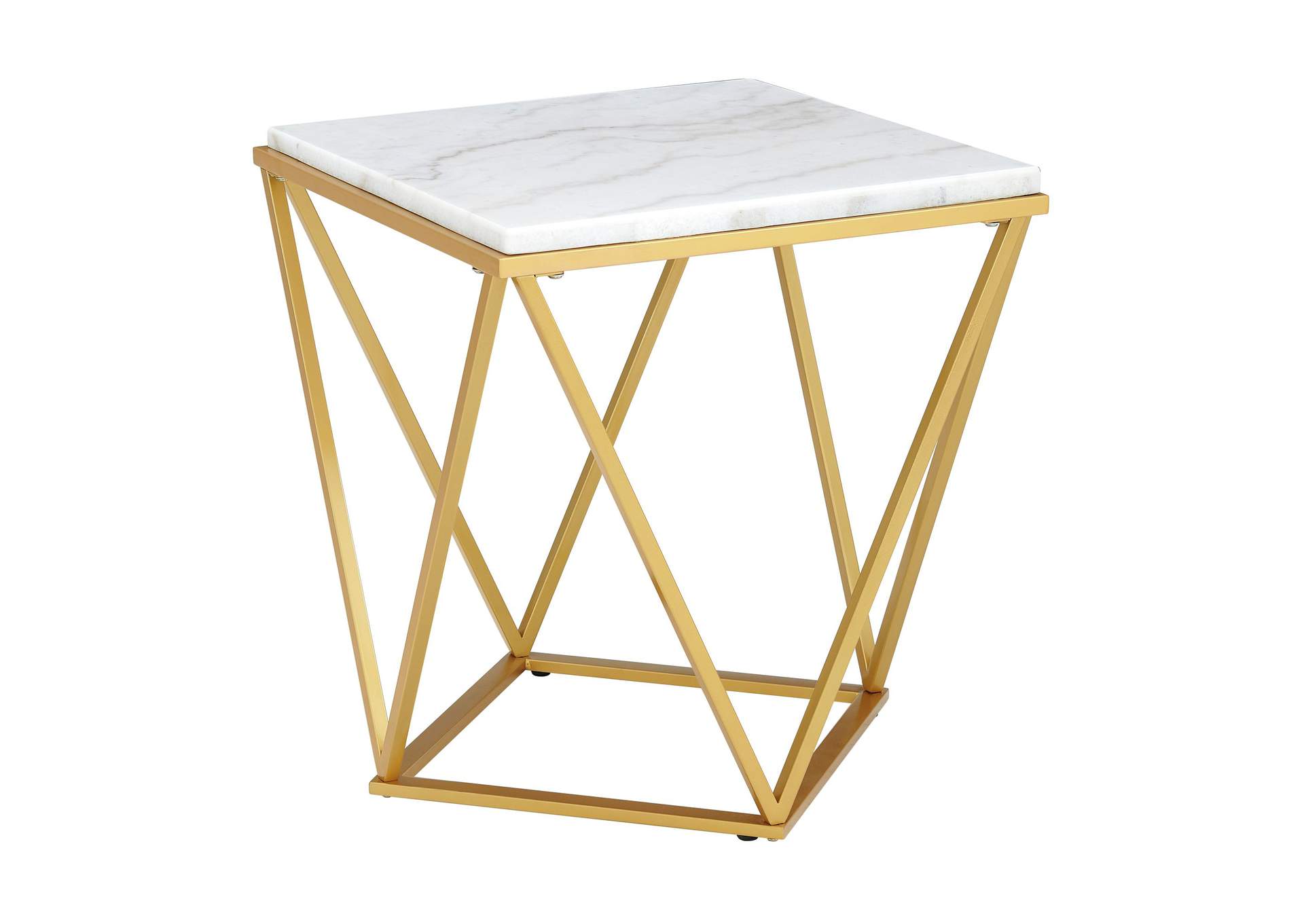 Riko 2 Piece Occasional Table Set In Gold - Coffee Table End Table,Elements