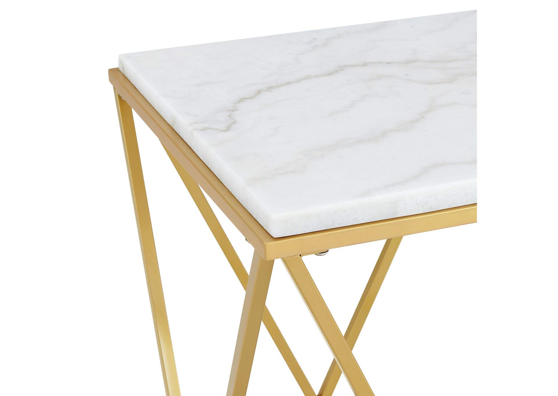 Riko Square End Table With Gold Metal Leg,Elements