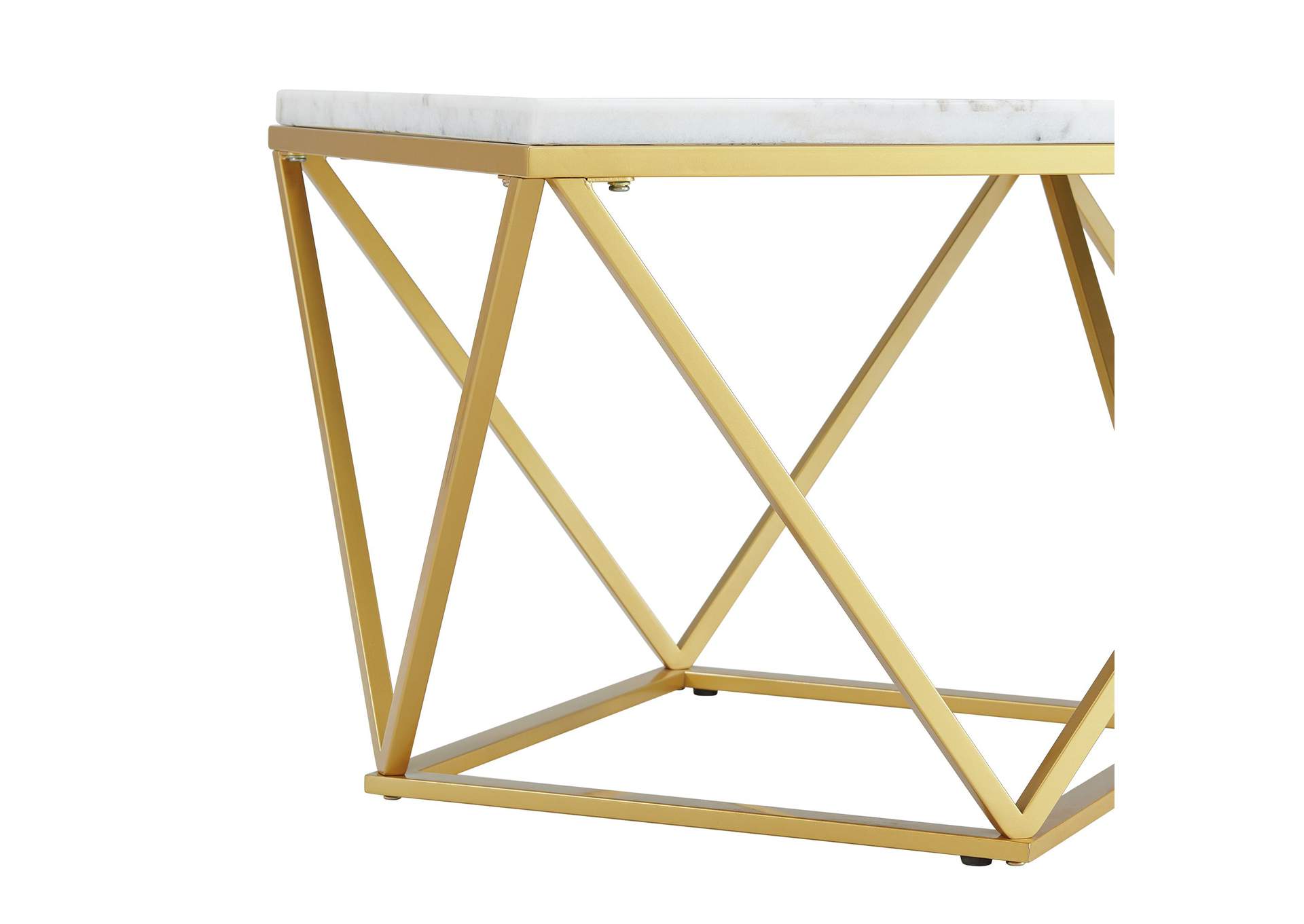 Riko Rectangular Coffee Table With Gold Metal Leg,Elements