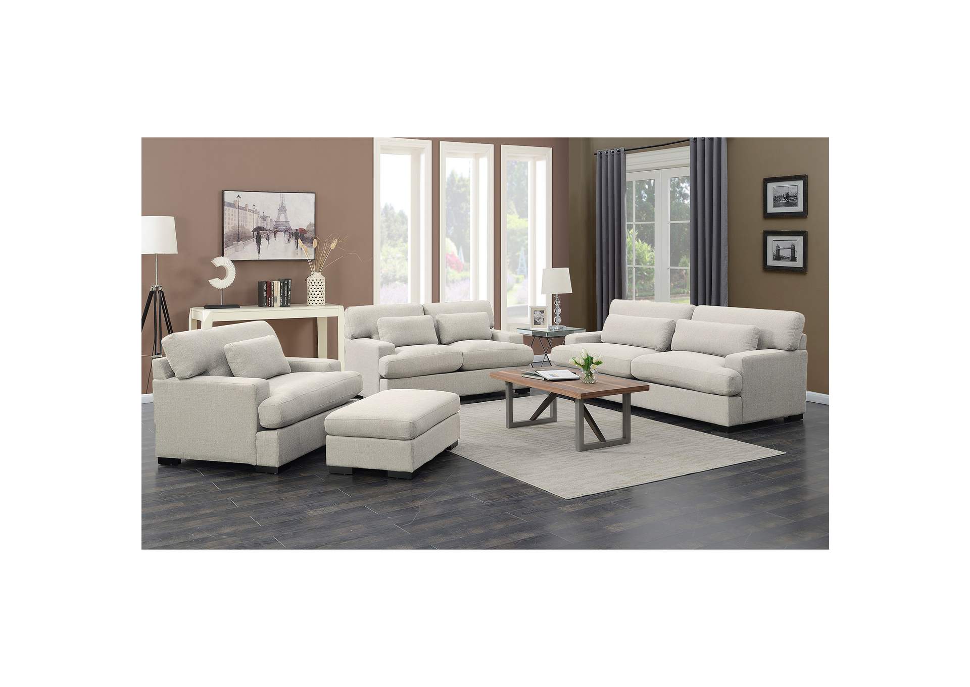 Rodeo Ottoman In Aria Natural,Elements