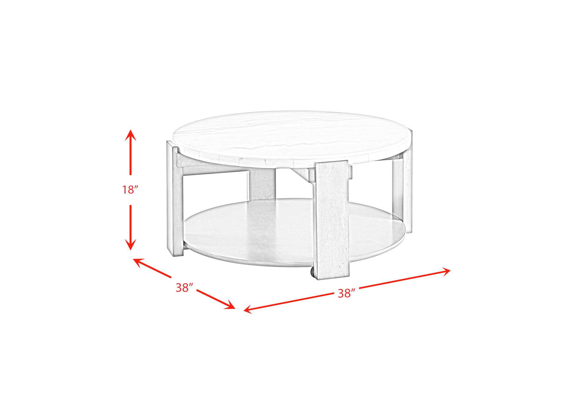 Rosamel Round Coffee Table In Grey,Elements