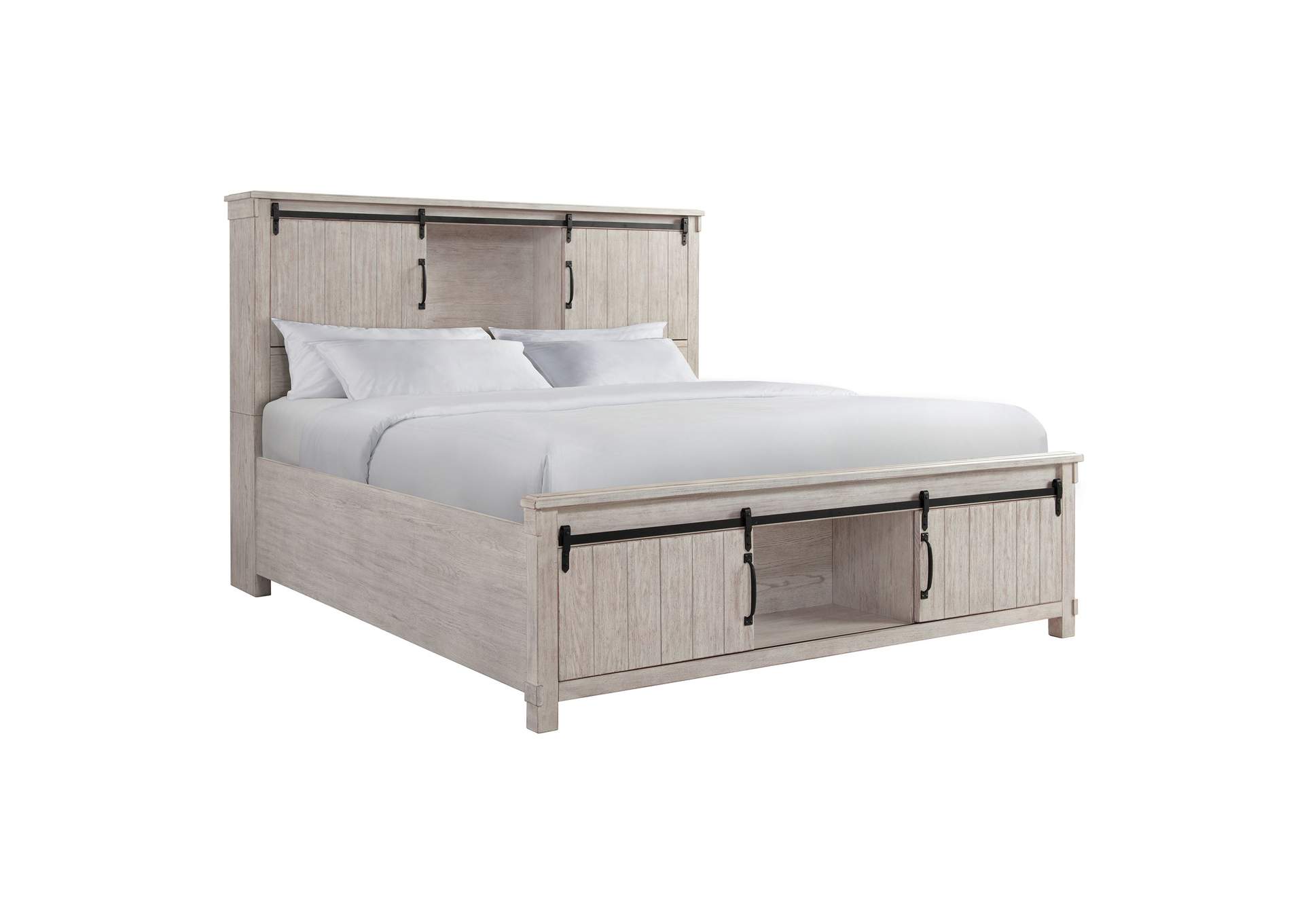 Scott King Storage Bed White Finish,Elements