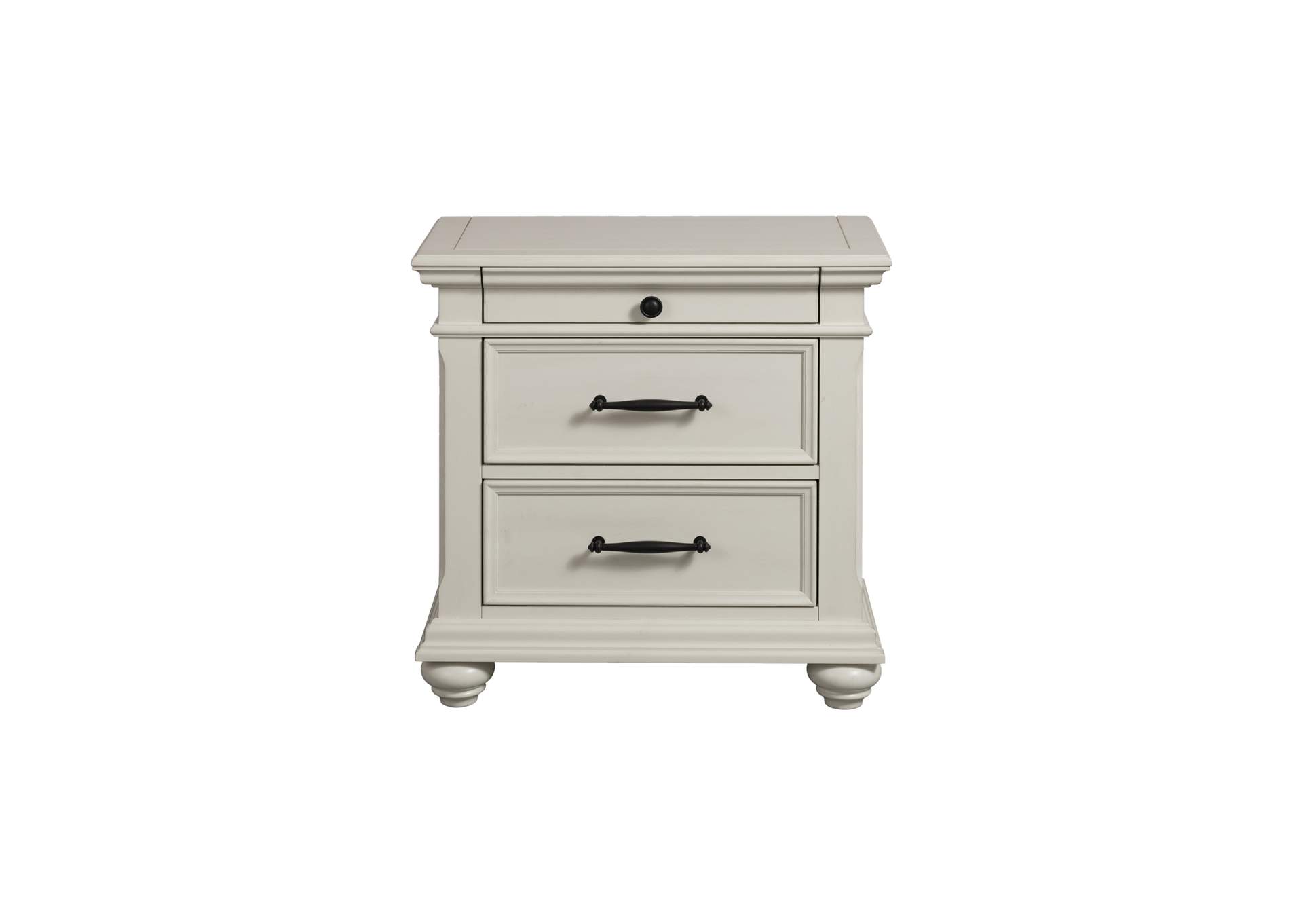 Slater Nightstand With USB In Antique White,Elements