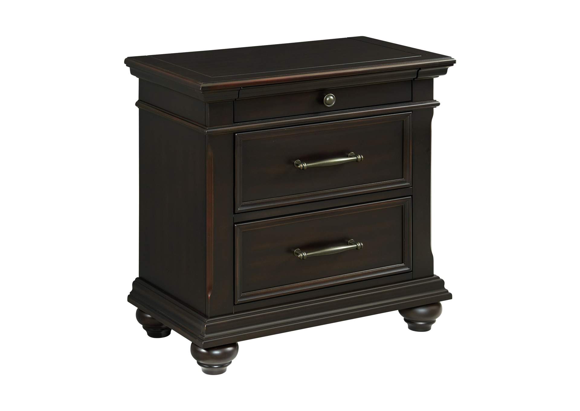 Slater Nightstand With USB Black,Elements