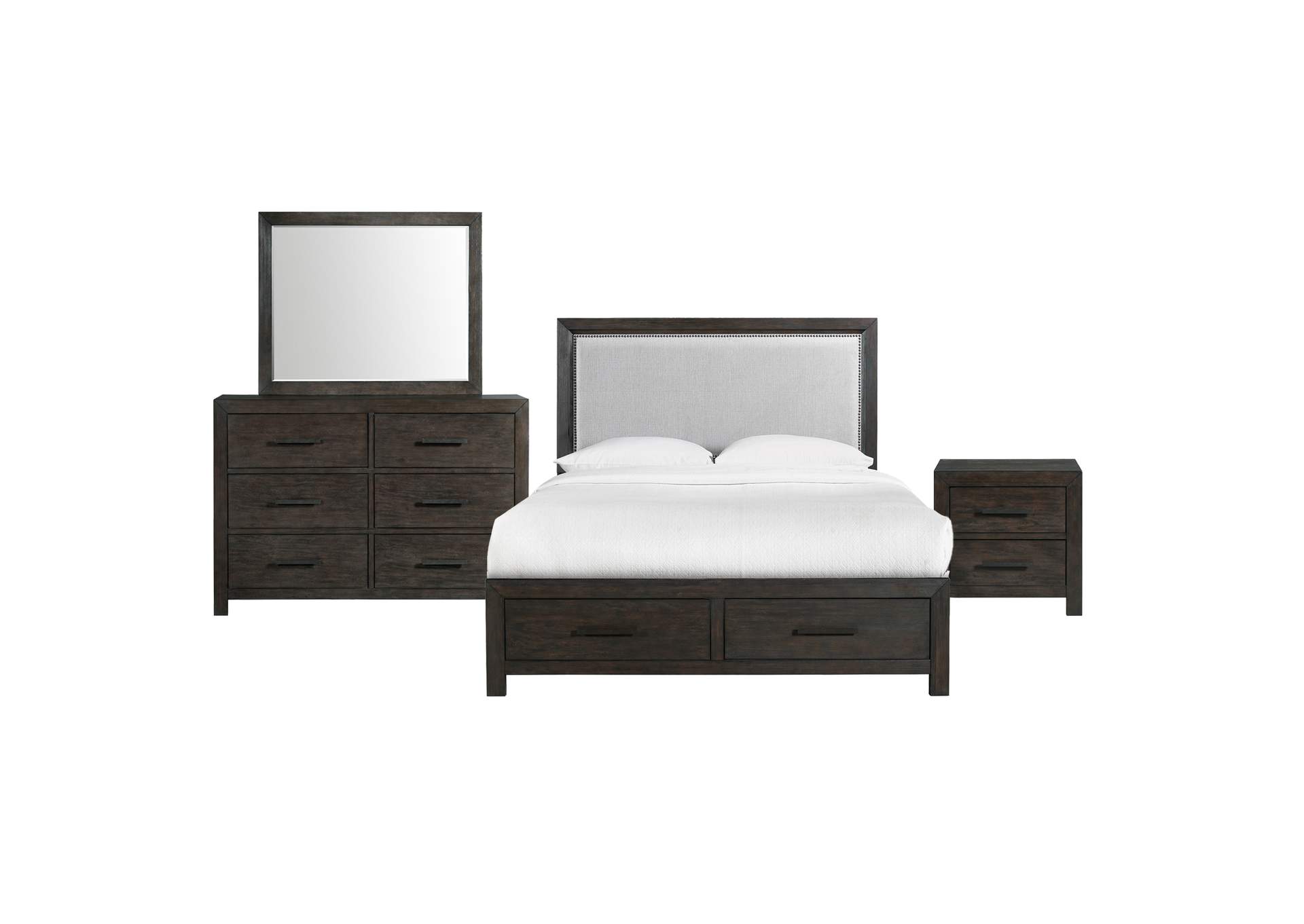 Shelby King 4 - Drawer Platform Storage 4 Piece Bedroom Set,Elements