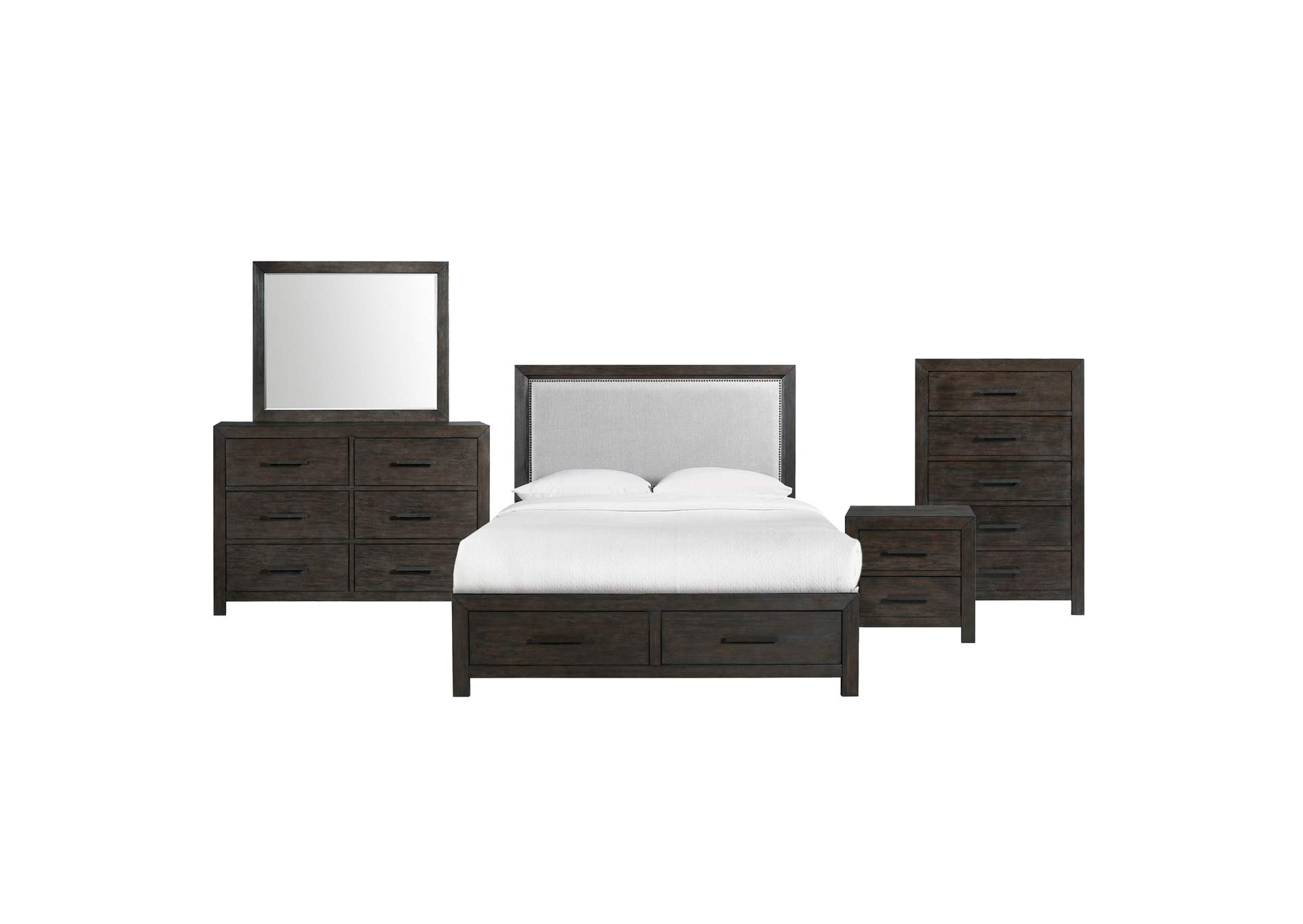 Shelby Queen 4 - Drawer Platform Storage 5 Piece Bedroom Set,Elements
