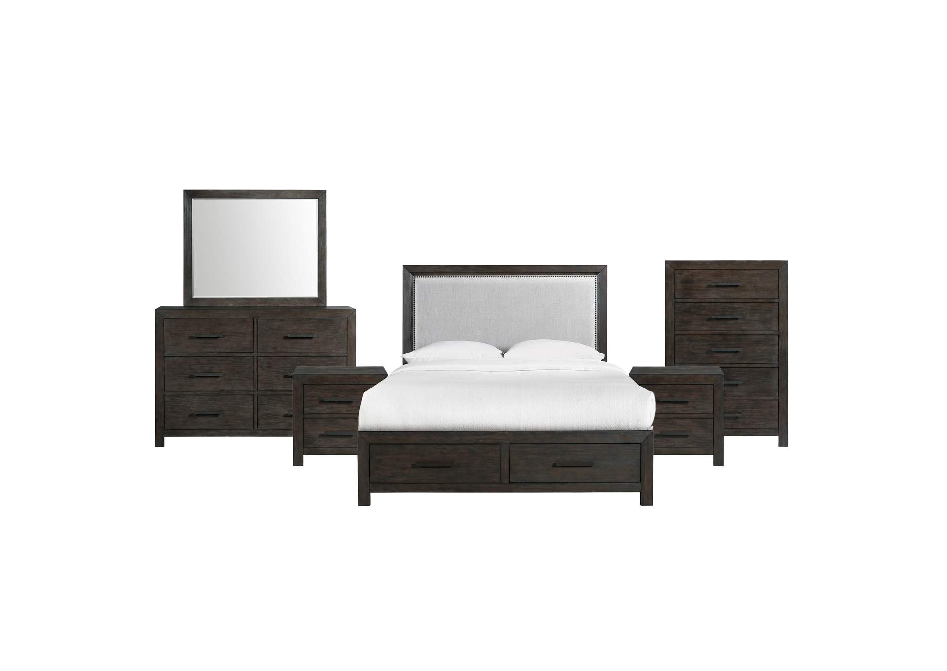 Shelby Queen 4 - Drawer Platform Storage 6 Piece Bedroom Set,Elements