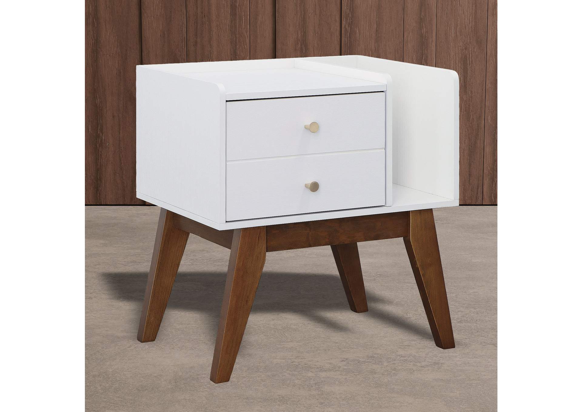 Sade 1 Drawer Nightstand In White,Elements