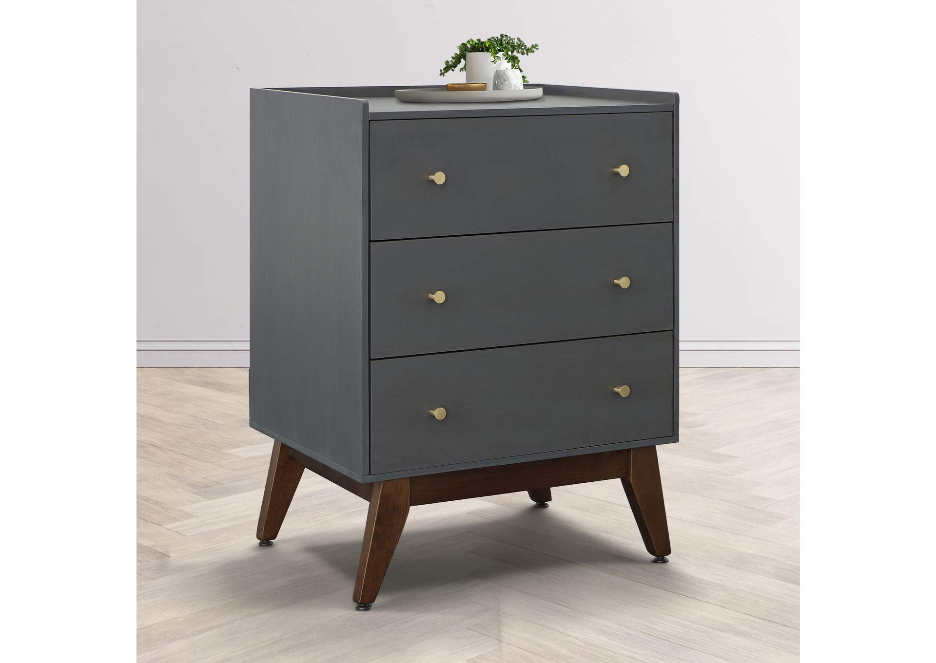 Sade 3 Drawer Chest In Grey,Elements