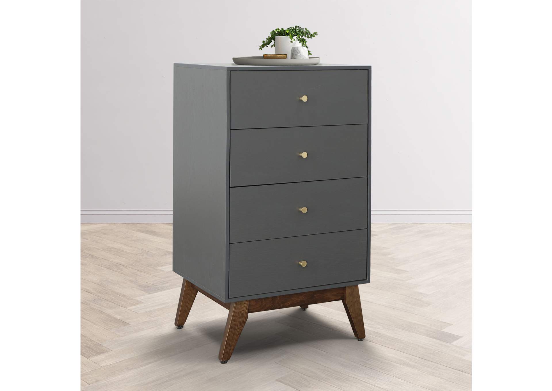 Sade 4 Drawer Chest In Grey,Elements