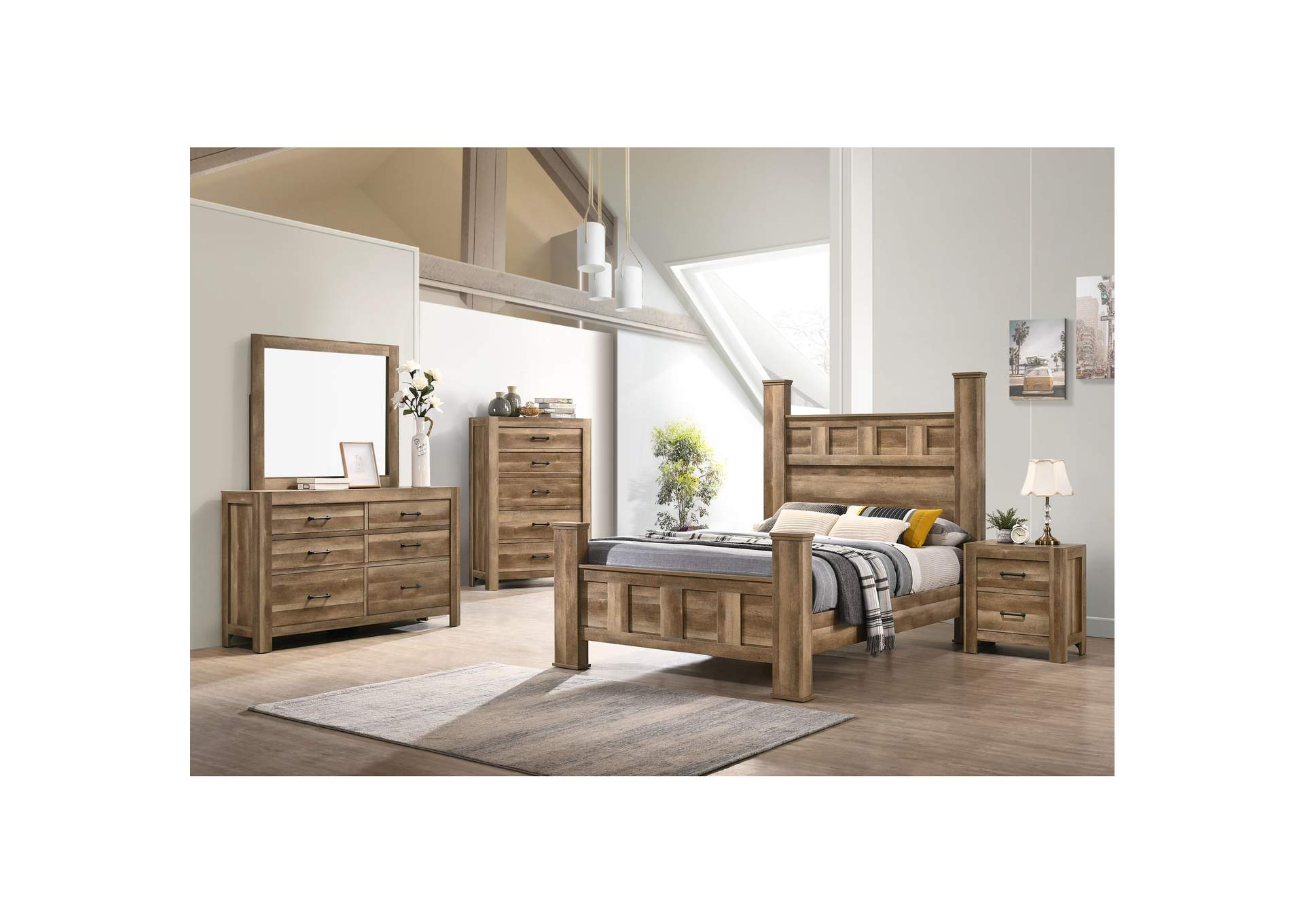 Salerno King Post Bed In Light,Elements