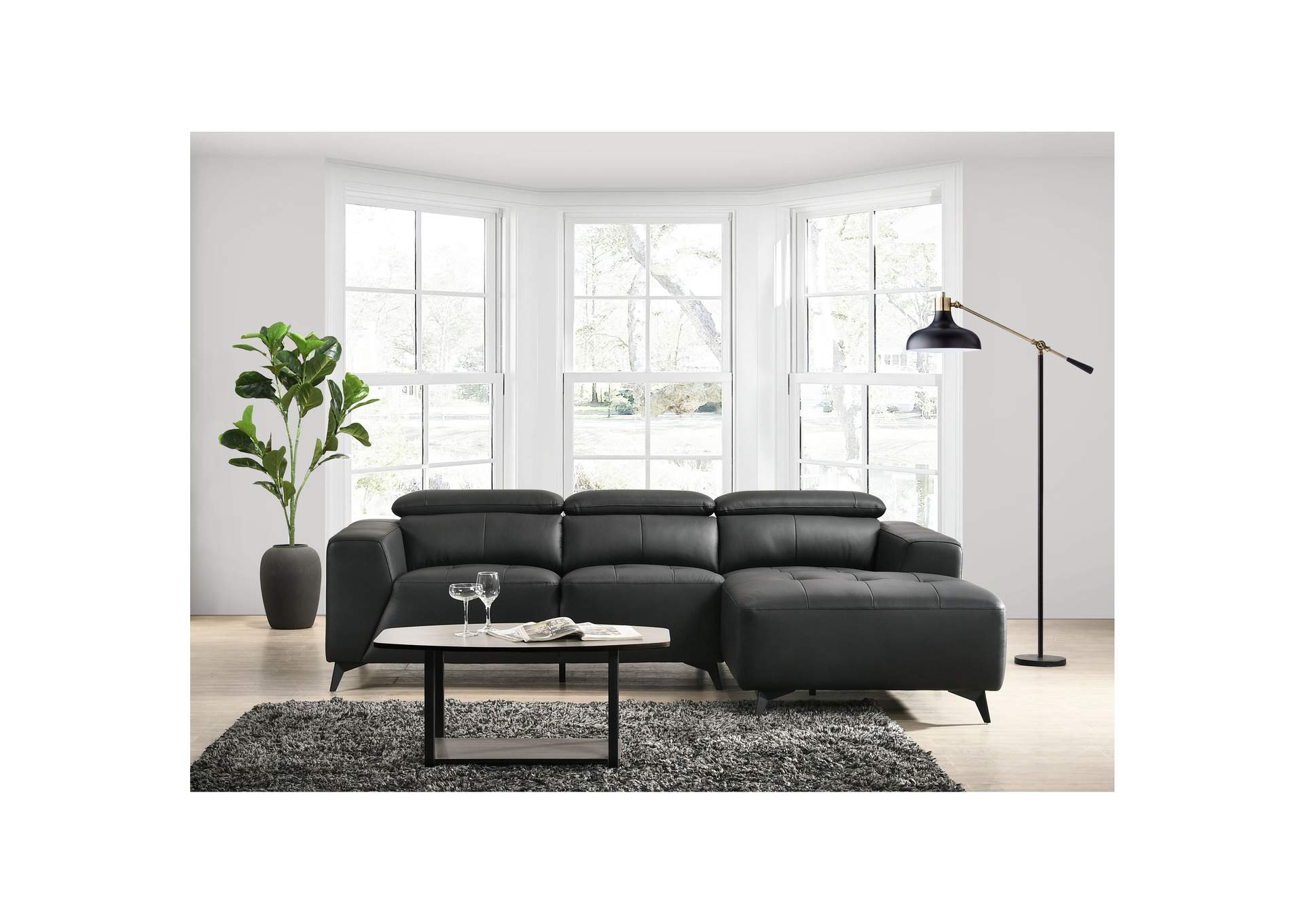 Salvador Right Hand Facing Chaise In Aviarah Black,Elements
