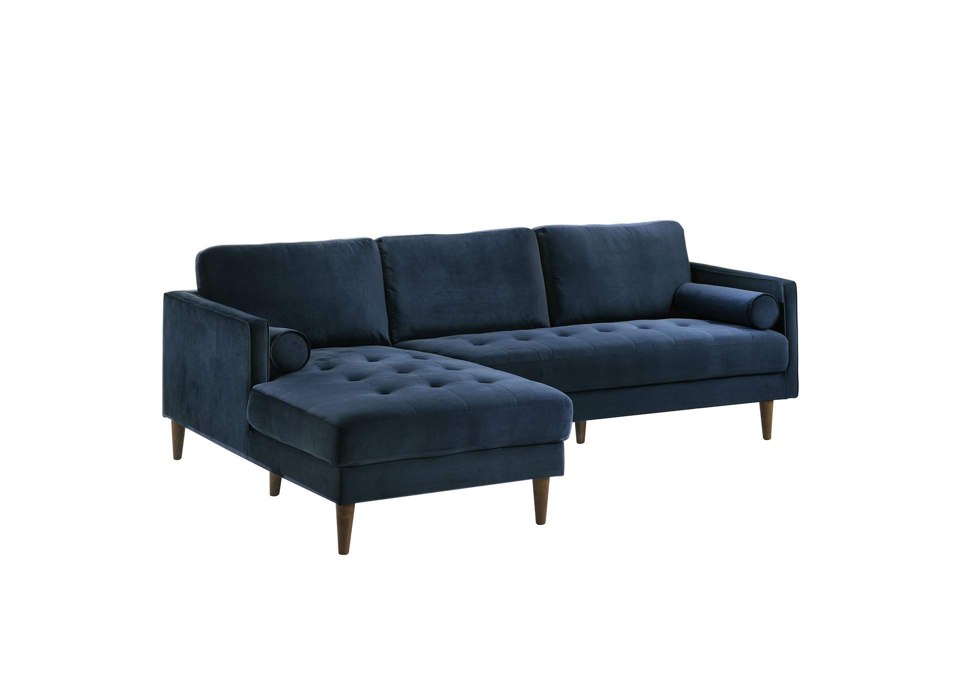 Sampson Sectional Left Hand Facing Chaise In Broadway Navy With Self Arm Pillow,Elements