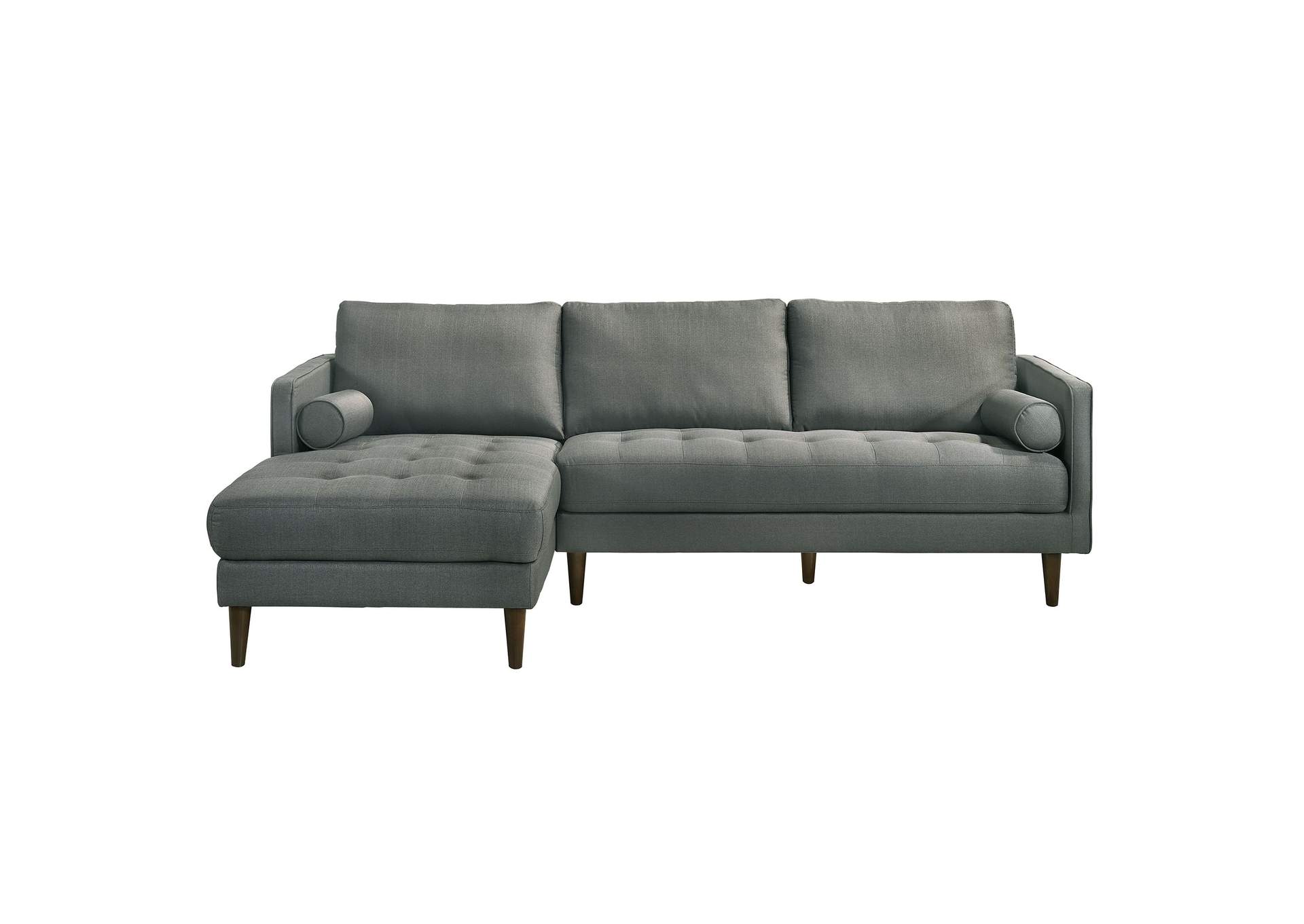 Sampson Sectional Left Hand Facing Chaise In Apollo Midnight Grey D28 With Self Arm Pillow,Elements