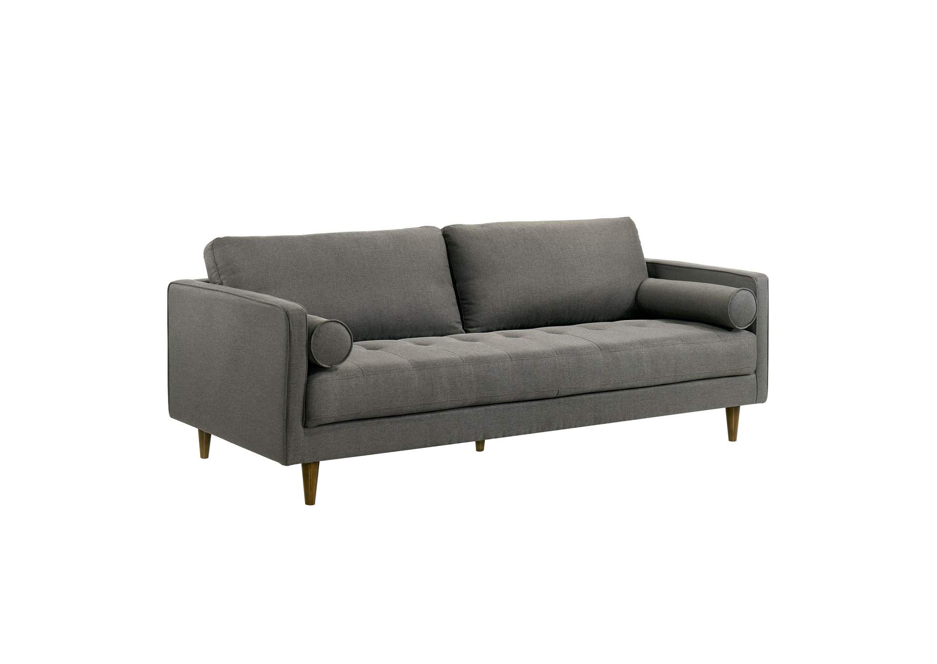 Sampson Sofa Apollo Dark Grey D26 With 2 Self Arm Pillows,Elements