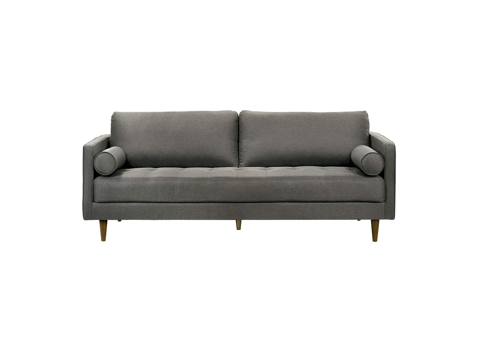Sampson Sofa Apollo Dark Grey D26 With 2 Self Arm Pillows,Elements