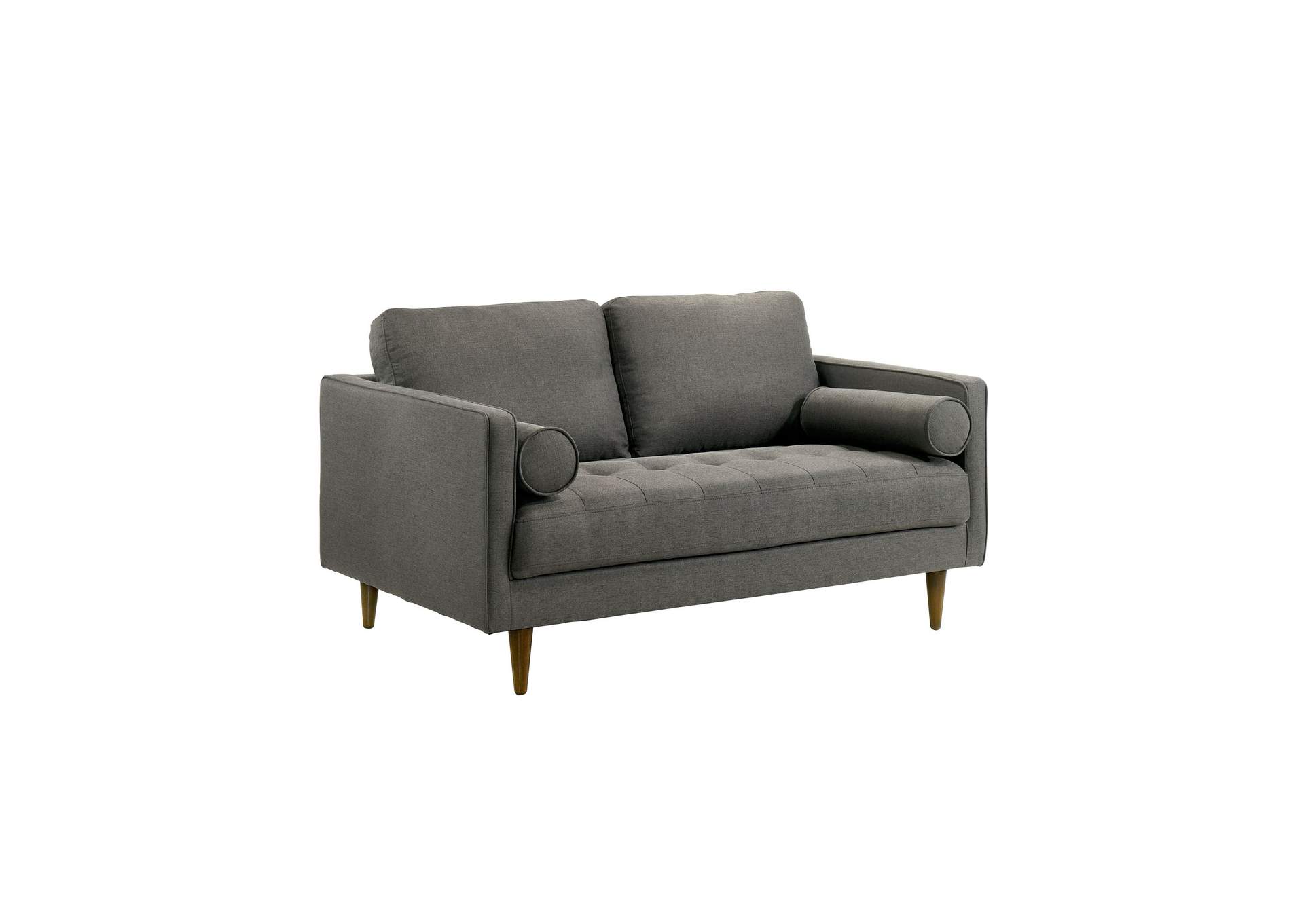 Sampson Loveseat In Apollo Dark Grey D26 With 2 Self Arm Pillows,Elements