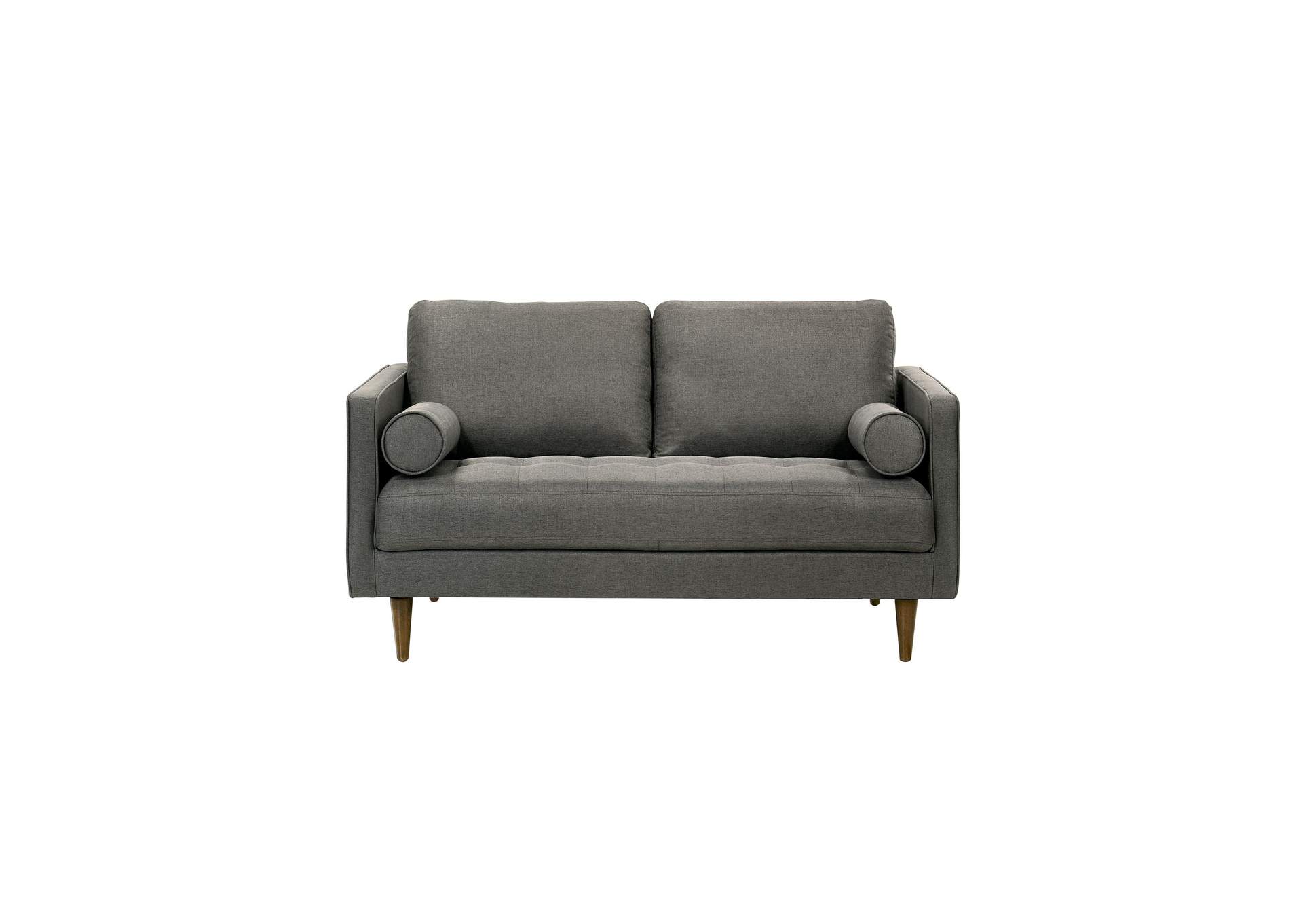 Sampson Loveseat In Apollo Dark Grey D26 With 2 Self Arm Pillows,Elements