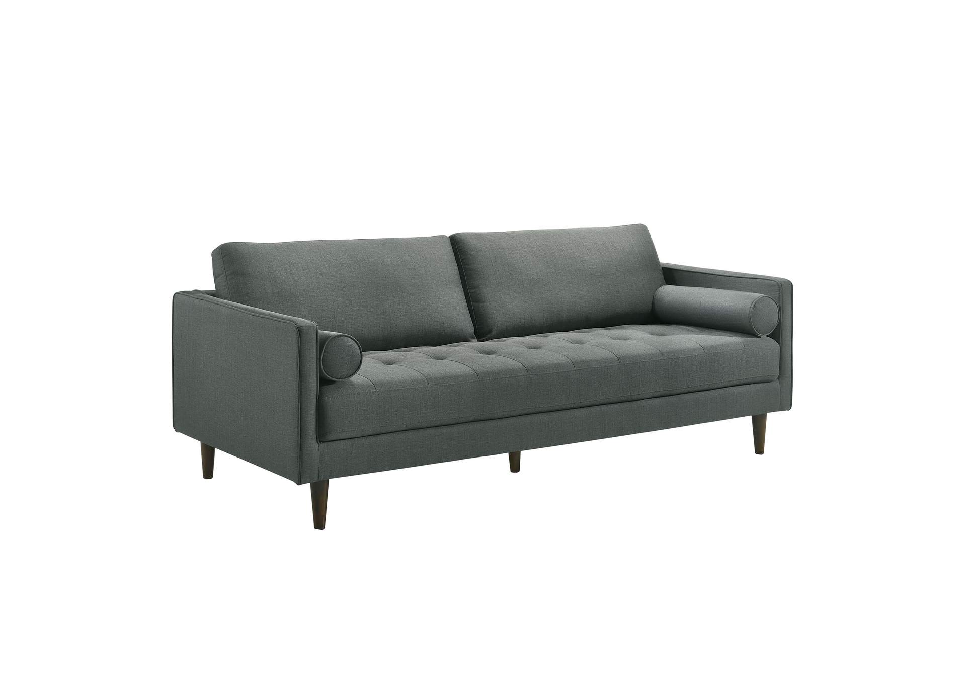 Sampson Sofa Apollo Midnight Grey D28 With 2 Self Arm Pillows,Elements