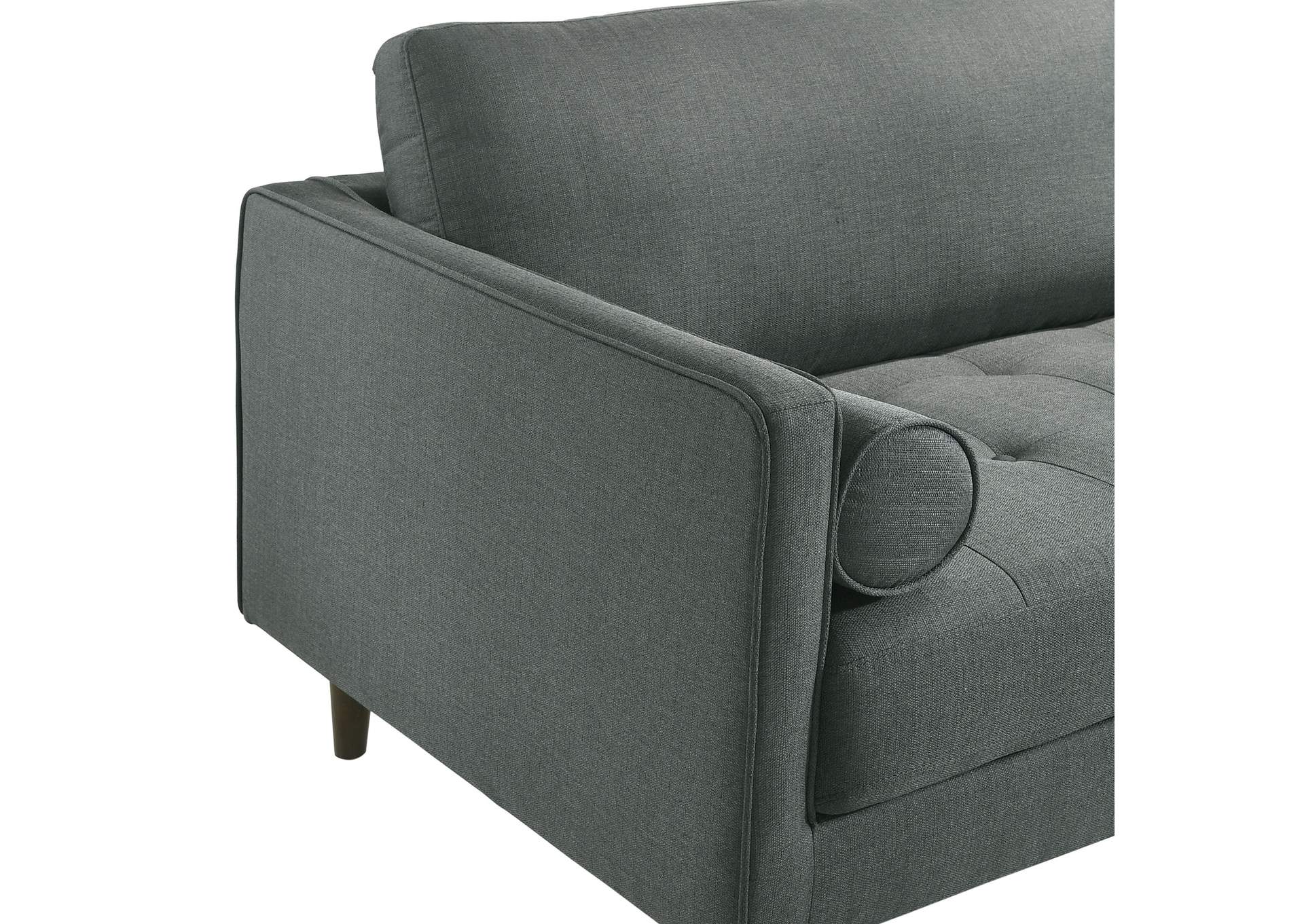 Sampson Sofa Apollo Midnight Grey D28 With 2 Self Arm Pillows,Elements