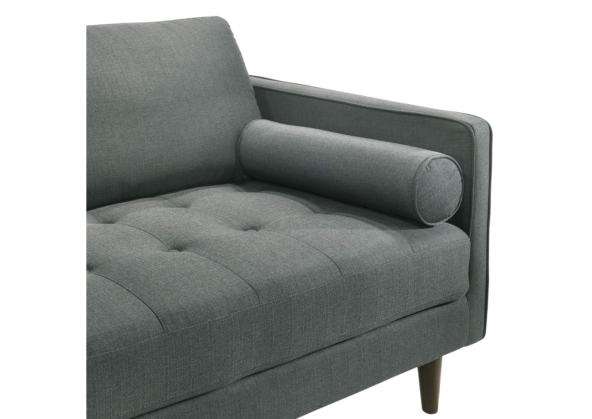Sampson Sofa Apollo Midnight Grey D28 With 2 Self Arm Pillows,Elements