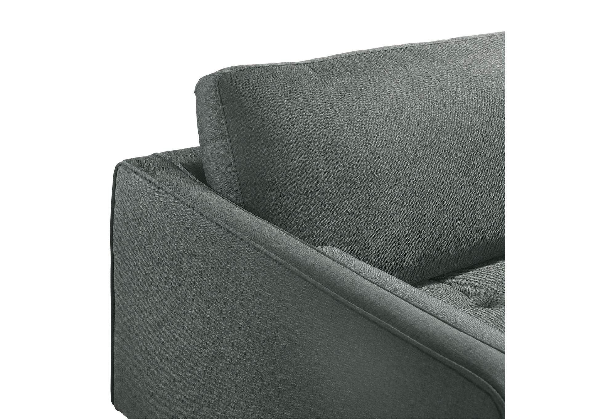 Sampson Sofa Apollo Midnight Grey D28 With 2 Self Arm Pillows,Elements