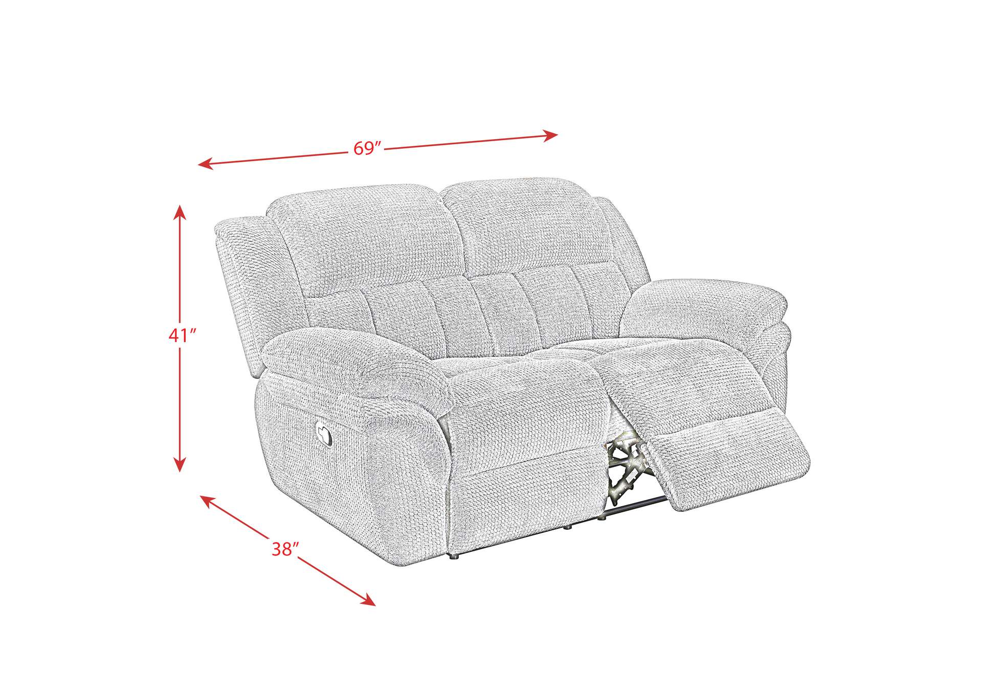 Santorini Power Motion Loveseat Conran Carbon Grey,Elements