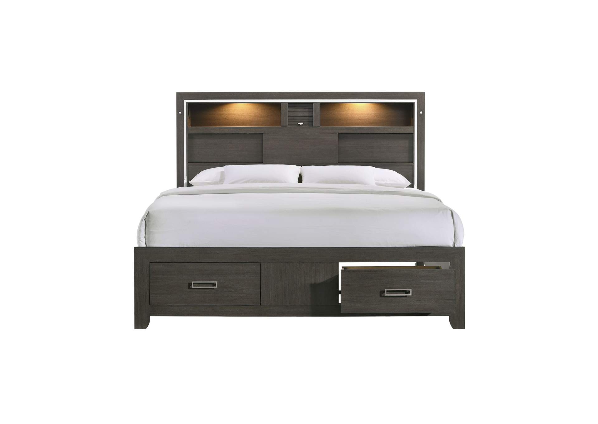 Sasha King Music Bed With Led Light In Grey,Elements