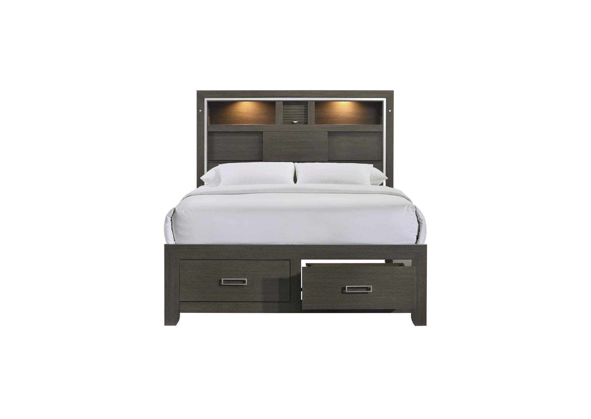 Sasha Queen Music Bed With Led Light In Grey,Elements