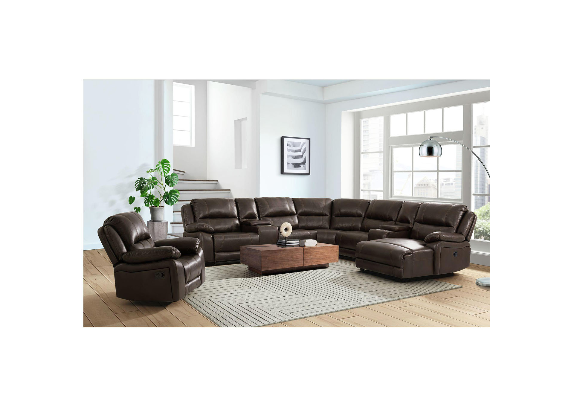 Saunter Motion Swivel Recliner In Saunter Brown,Elements