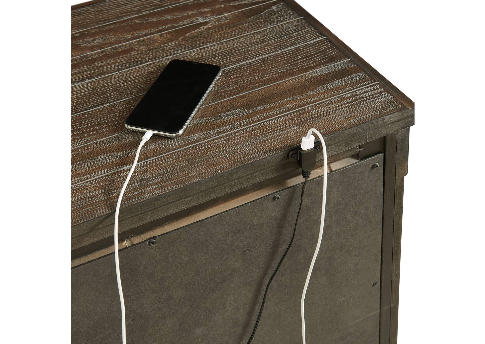 Scott Nightstand With USB Dark Finish,Elements