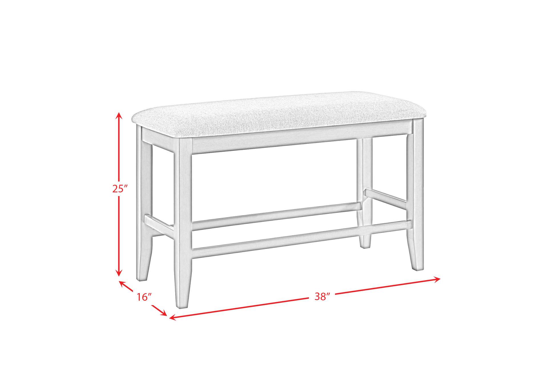 Seneca Counter Bench Without Back And With Grey Fabric In Grey,Elements
