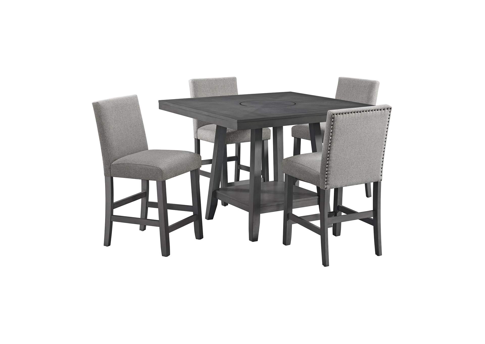 Seneca 5 Piece Counter Height Dining Set In Grey - Table And Four Chairs,Elements