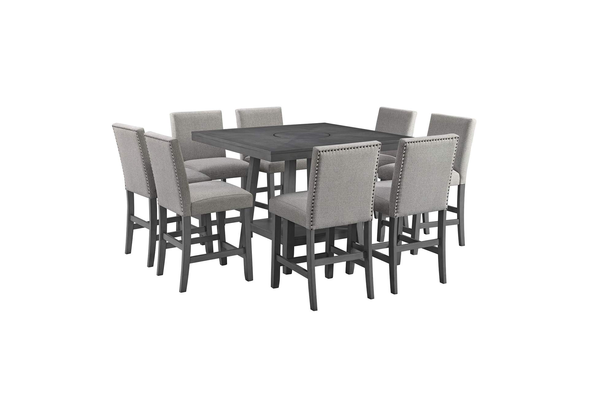 Seneca 9 Piece Counter Height Dining Set In Grey - Table And Eight Chairs,Elements
